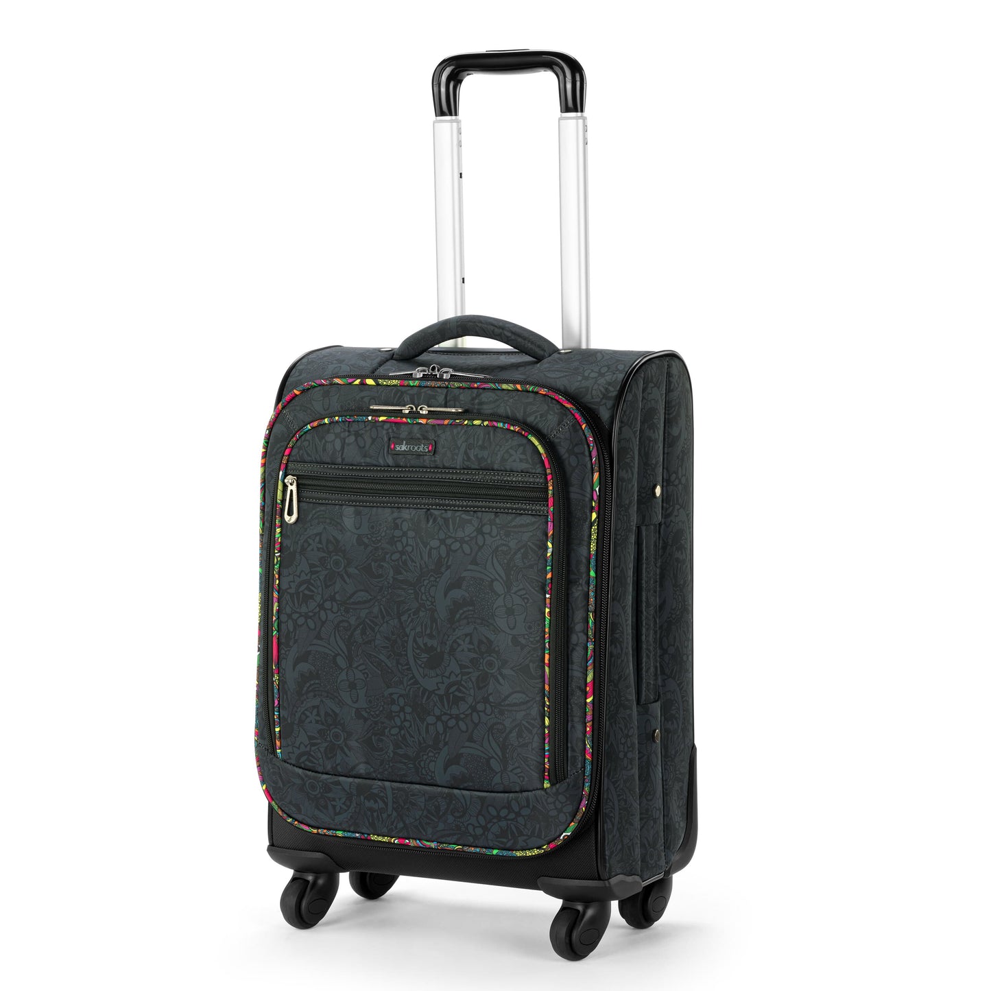 Sakroots 21 inch Spinner Carry On Luggage EcoTwill - |Black Spirit Desert|
