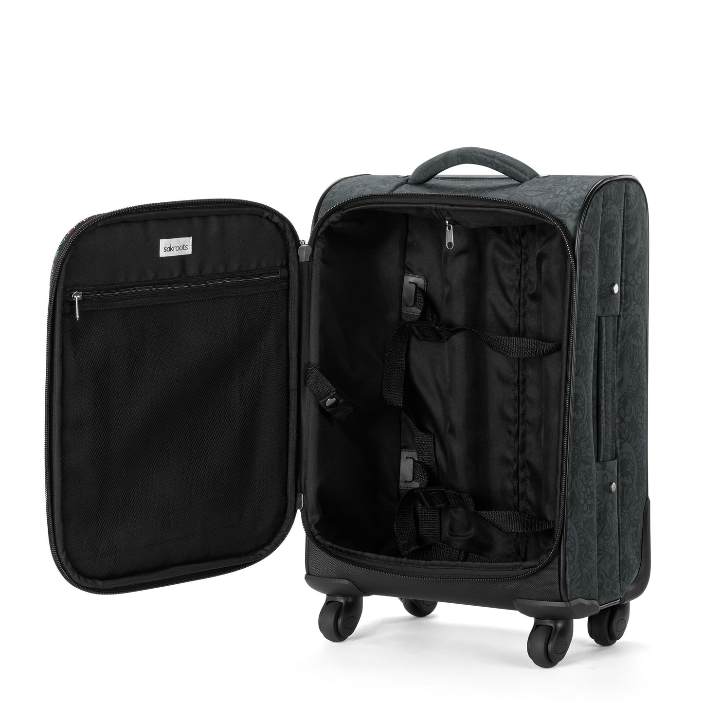 Sakroots 21 inch Spinner Carry On Luggage EcoTwill - |Black Spirit Desert|