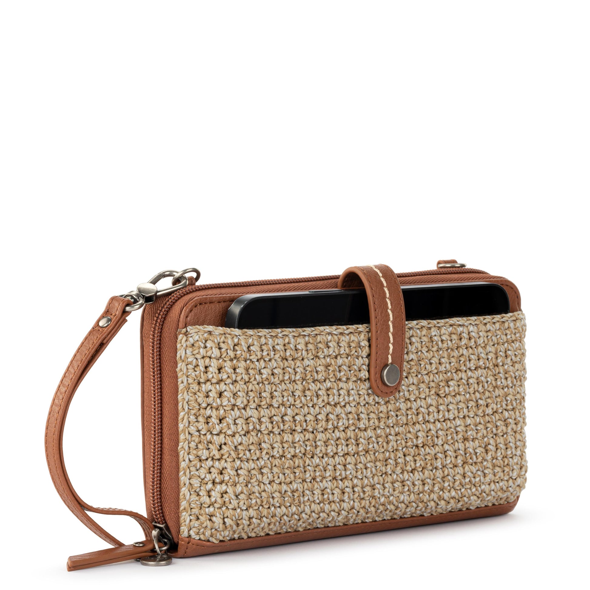 The Sak Iris Large Smartphone Crossbody Crochet - |Bamboo Static|