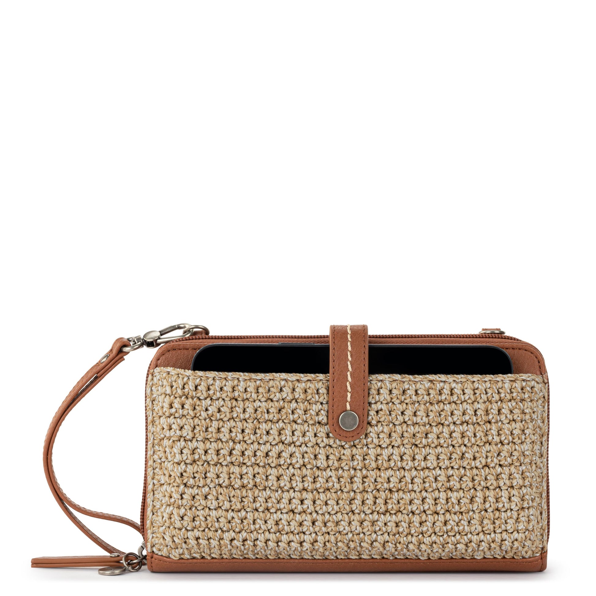 The Sak Iris Large Smartphone Crossbody Crochet - |Bamboo Static|