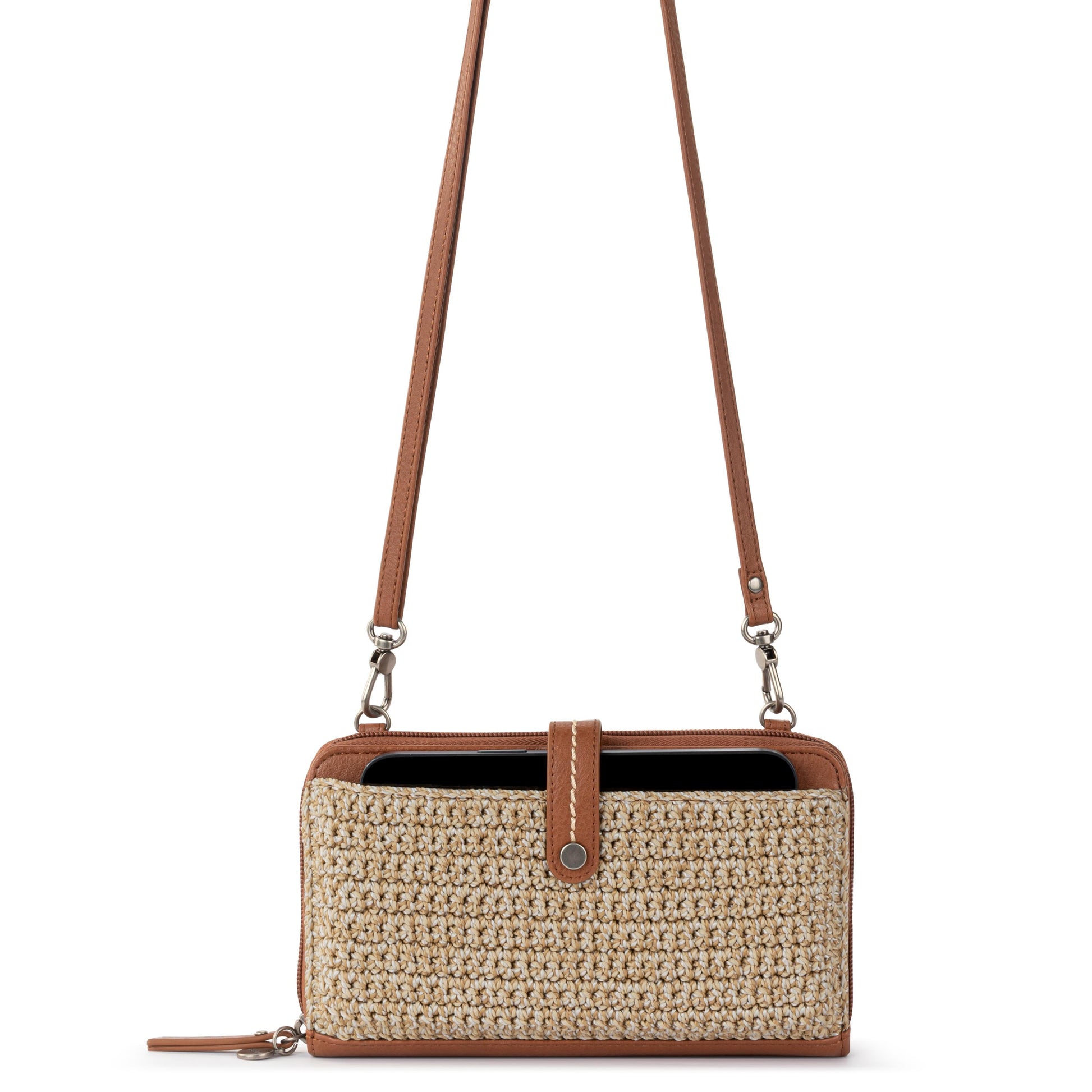 The Sak Iris Large Smartphone Crossbody Crochet - |Bamboo Static|