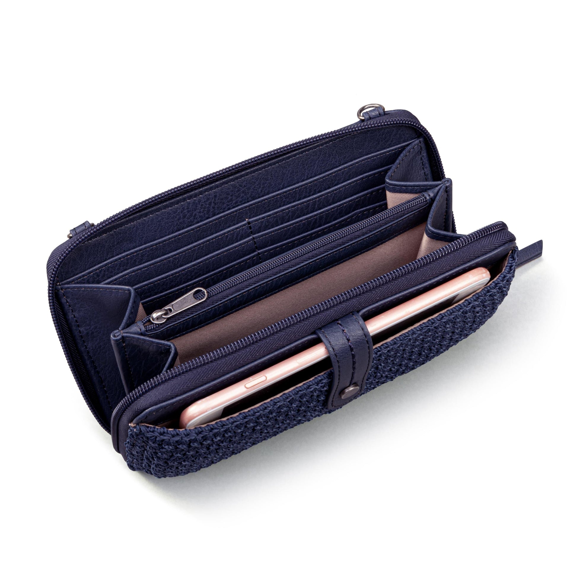 The Sak Iris Large Smartphone Crossbody Crochet - |Denim|