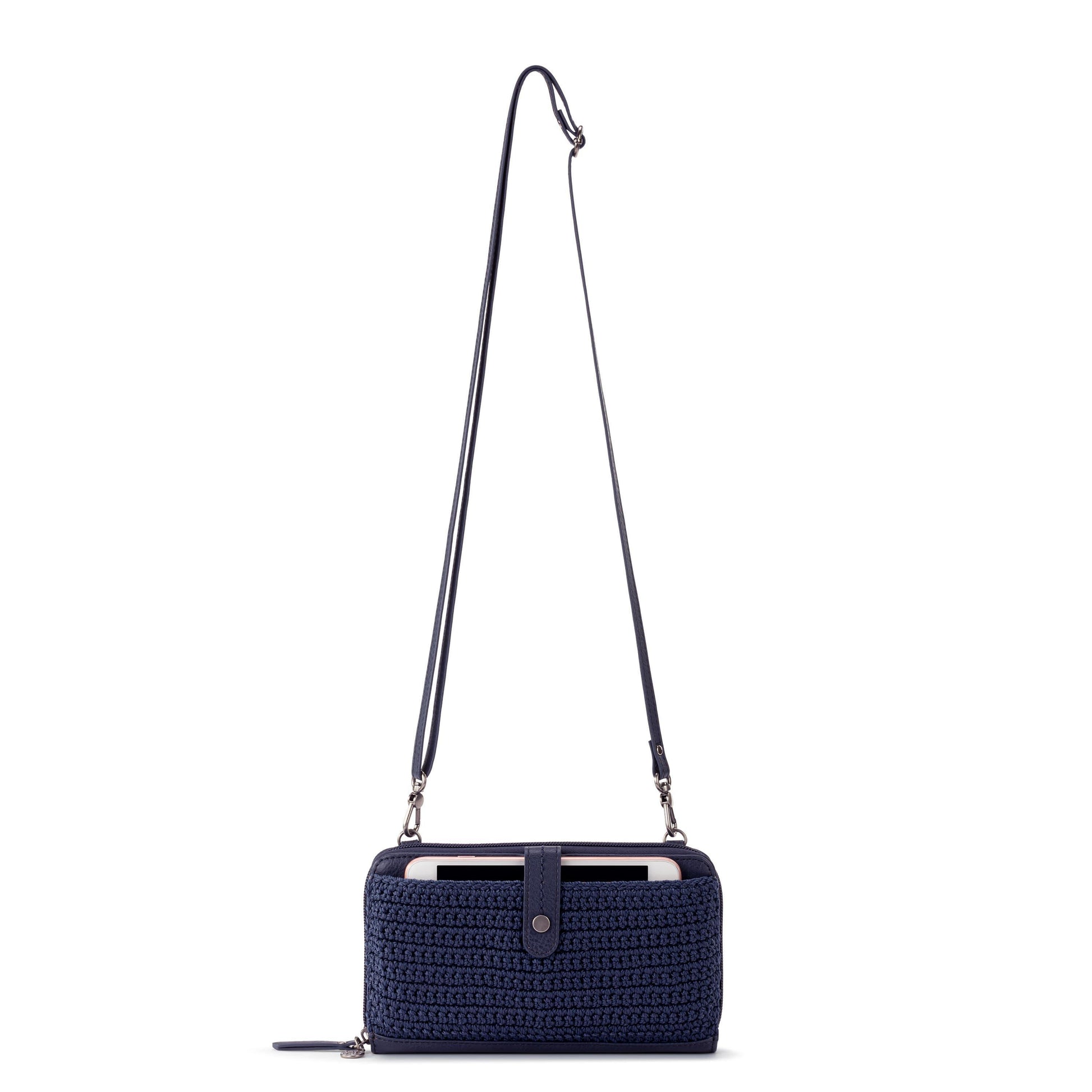 The Sak Iris Large Smartphone Crossbody Crochet - |Denim|