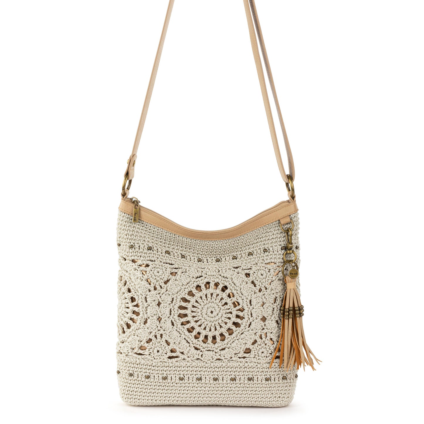 The Sak Lucia Crossbody Crochet - |Natural Medallion|