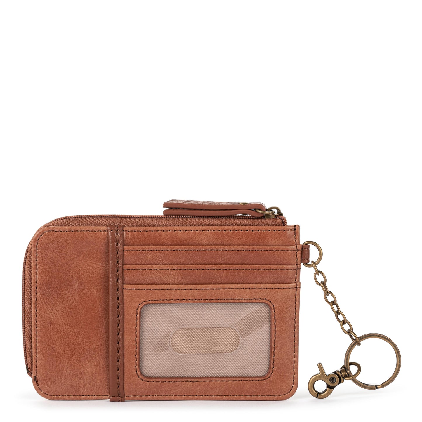 The Sak Iris Card Wallet Leather - |Tobacco Floral Embossed|