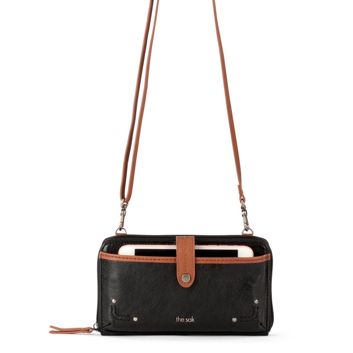 The Sak Iris Large Smartphone Crossbody Leather - |Black Onyx|