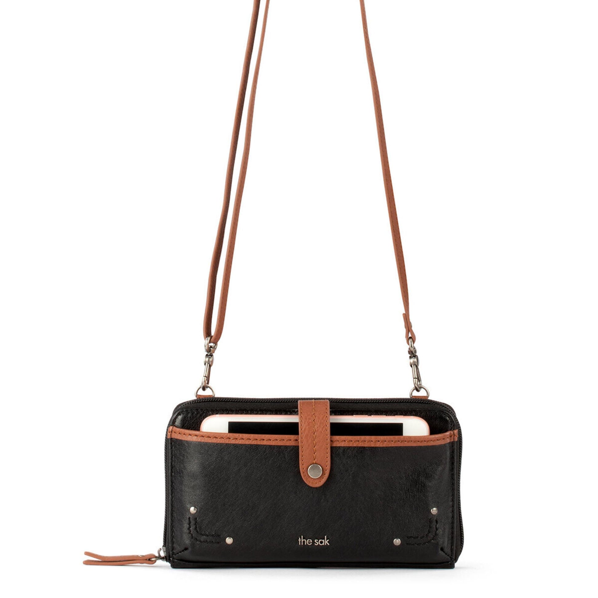The Sak Iris Large Smartphone Crossbody Leather - |Black Onyx|