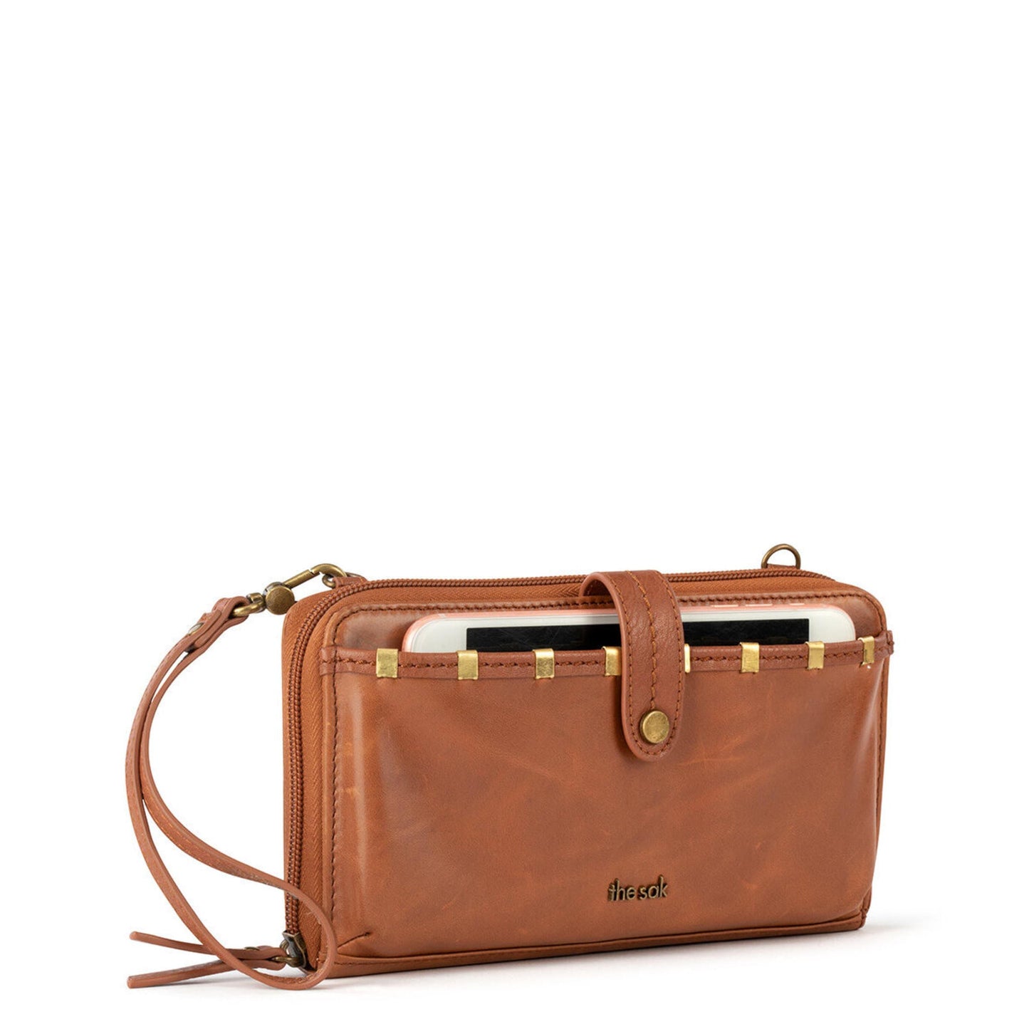 The Sak Iris Large Smartphone Crossbody Leather - |Tobacco Staples|