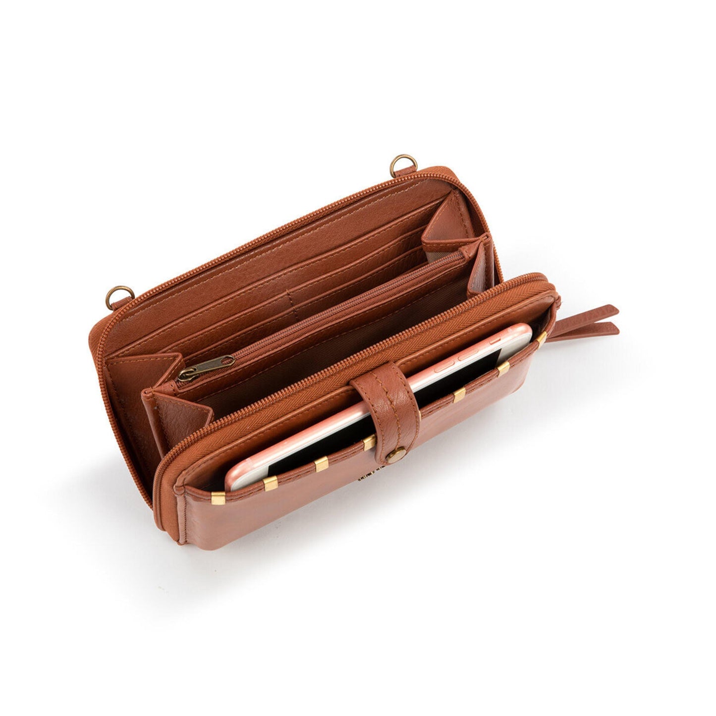 The Sak Iris Large Smartphone Crossbody Leather - |Tobacco Staples|