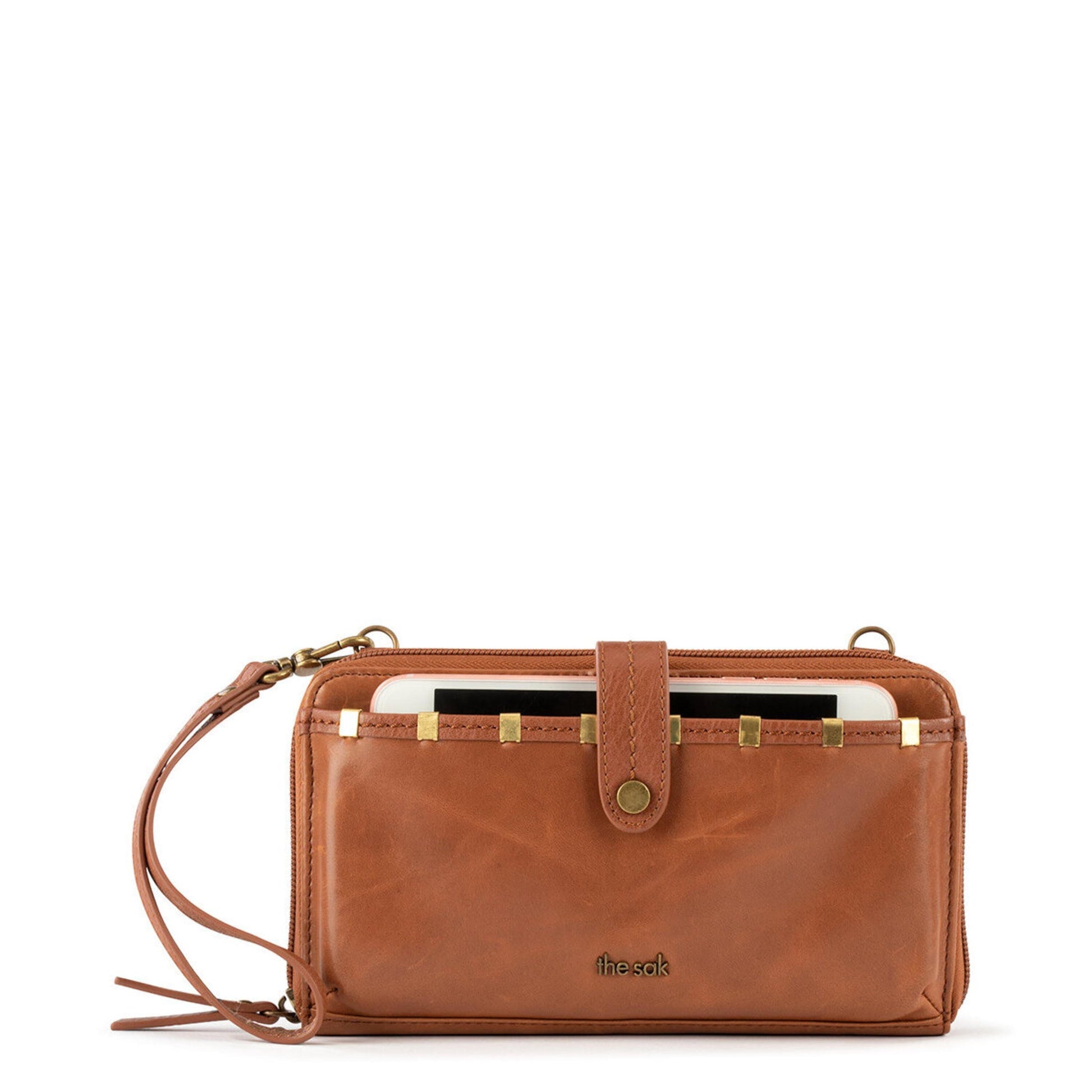 The Sak Iris Large Smartphone Crossbody Leather - |Tobacco Staples|