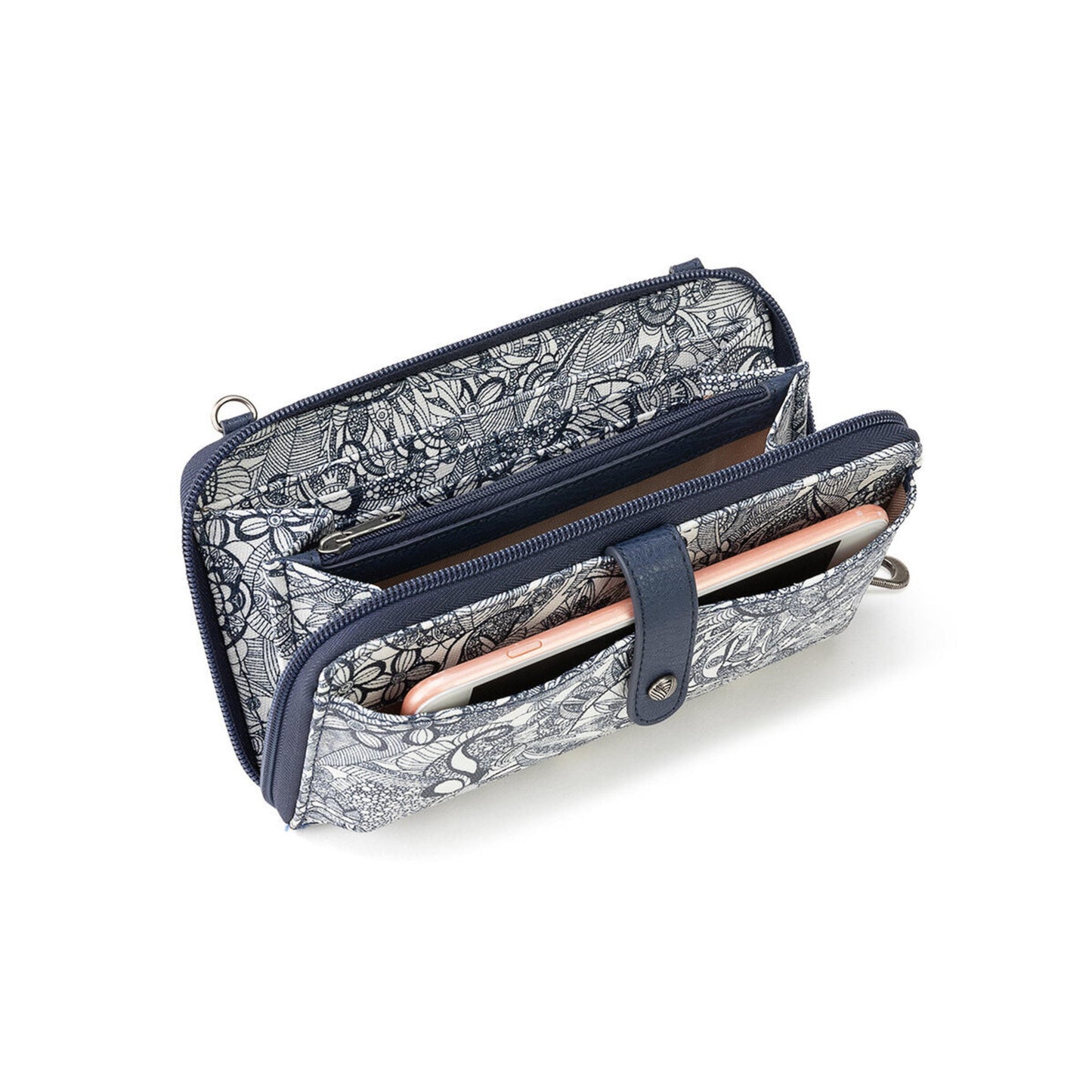 Sakroots Large Smartphone Crossbody Canvas - |Navy Spirit Desert|