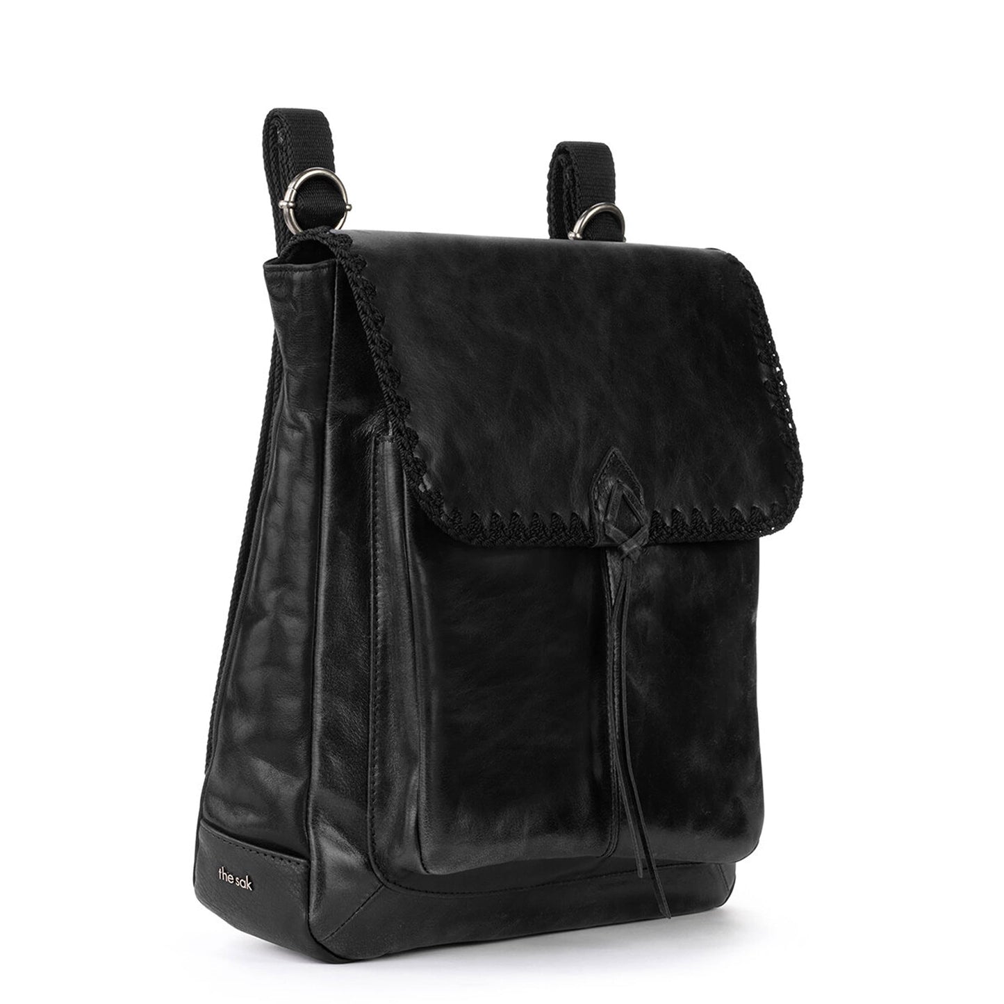 The Sak Ventura Convertible Backpack II Leather - |Black Crochet|