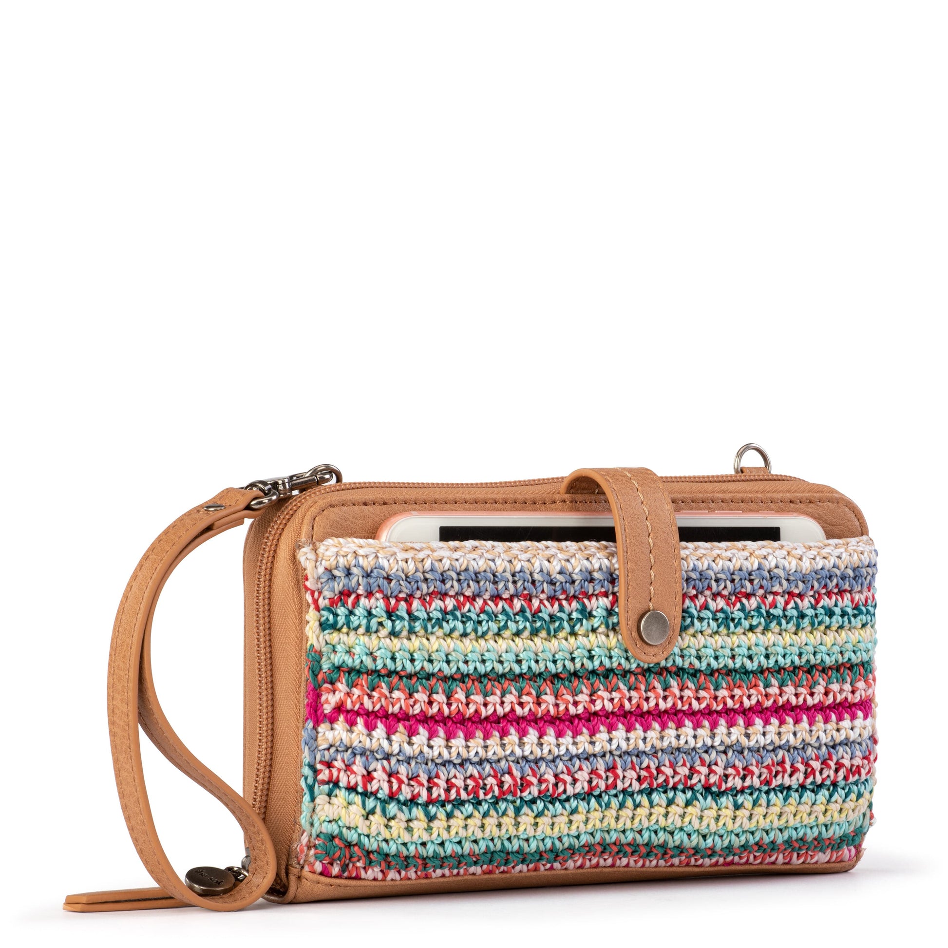 The Sak Iris Large Smartphone Crossbody Crochet - |Eden Stripe|