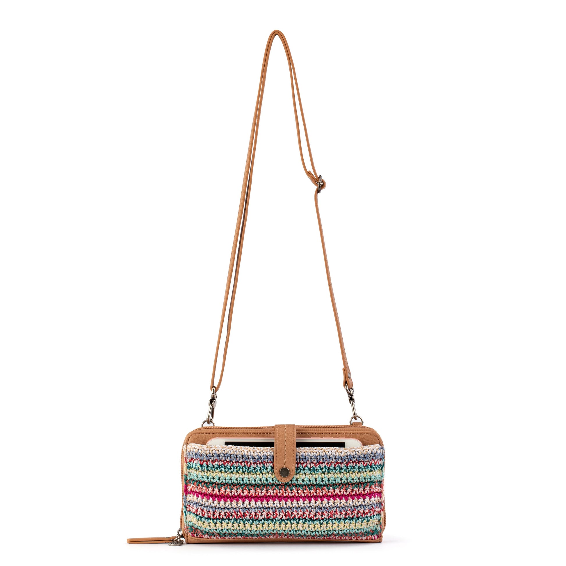 The Sak Iris Large Smartphone Crossbody Crochet - |Eden Stripe|