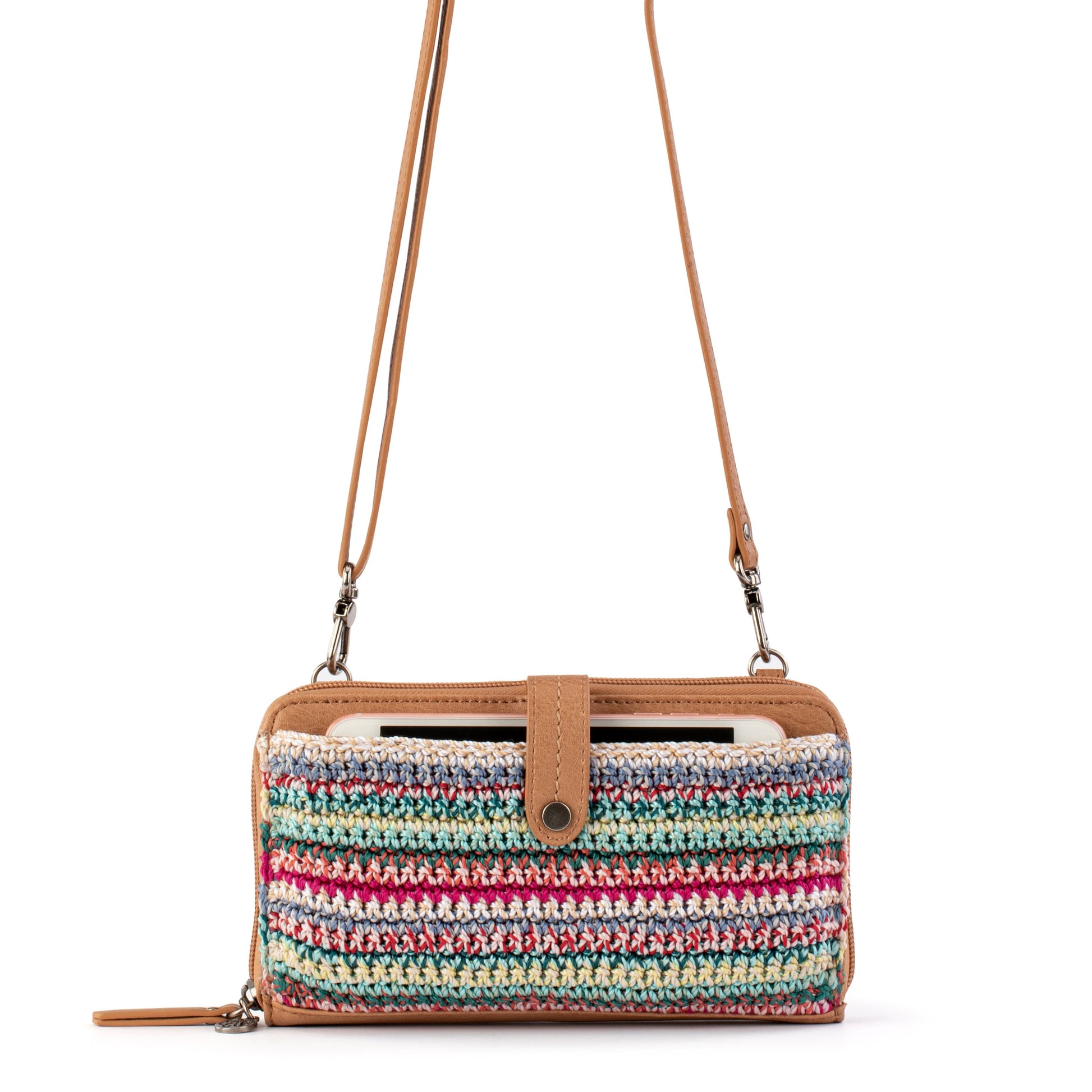 The Sak Iris Large Smartphone Crossbody Crochet - |Eden Stripe|