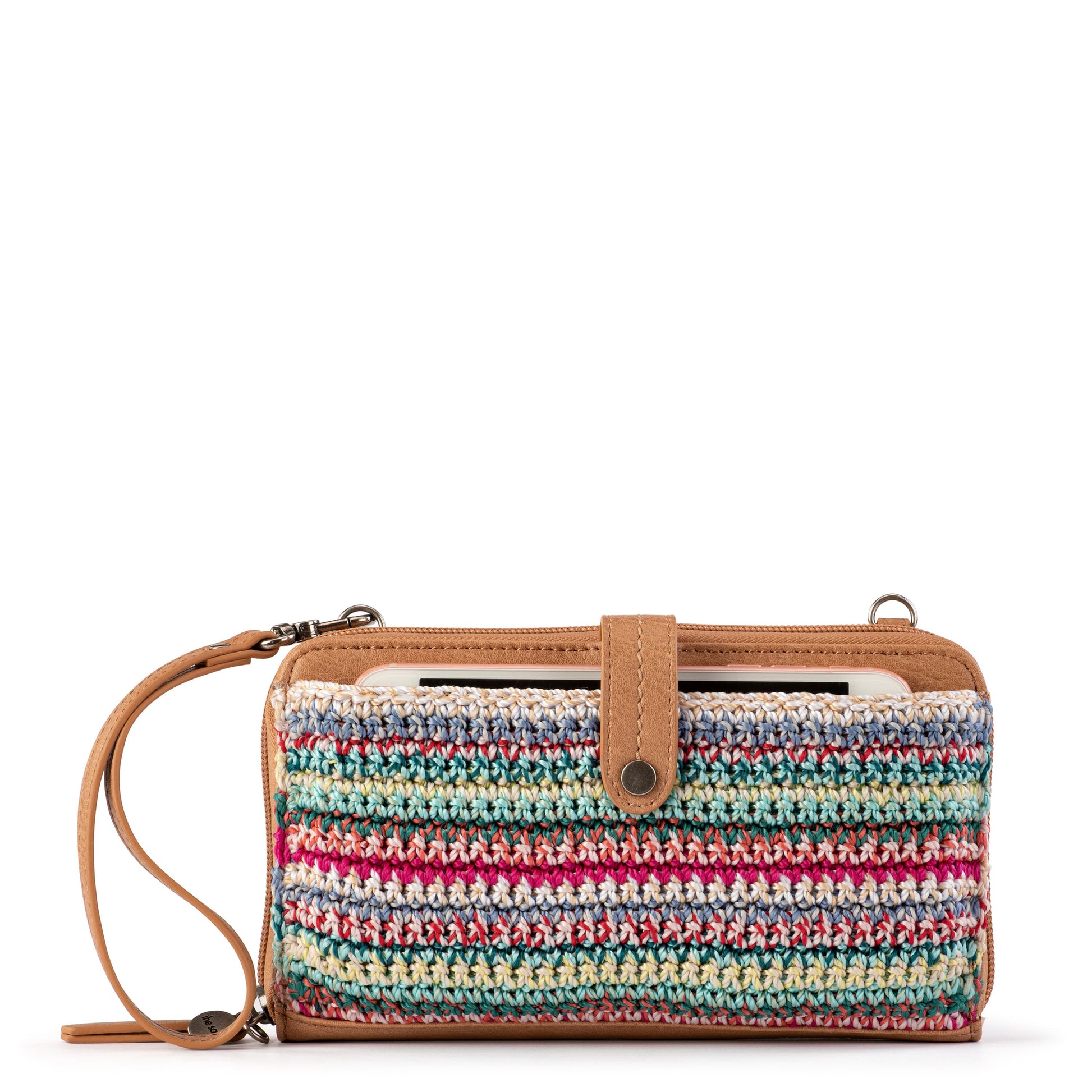 The Sak Iris Large Smartphone Crossbody Crochet - |Eden Stripe|