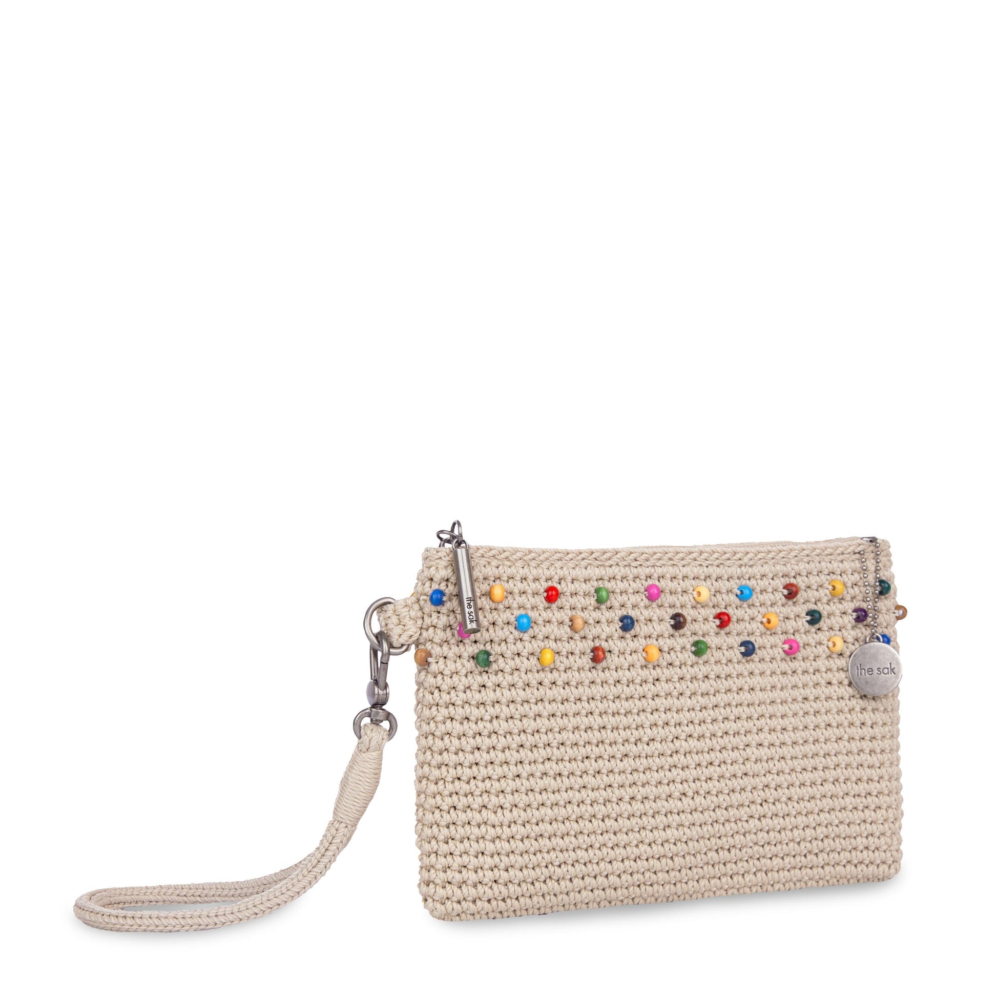 The Sak Vita Wristlet Crochet - |Ecru Multi Beads|