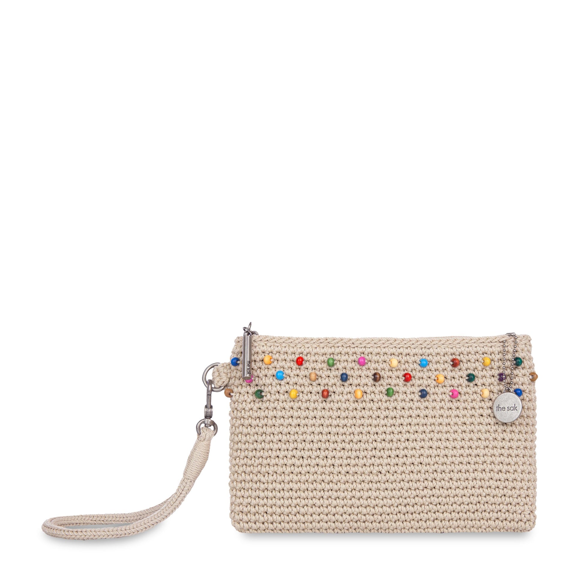 The Sak Vita Wristlet Crochet - |Ecru Multi Beads|