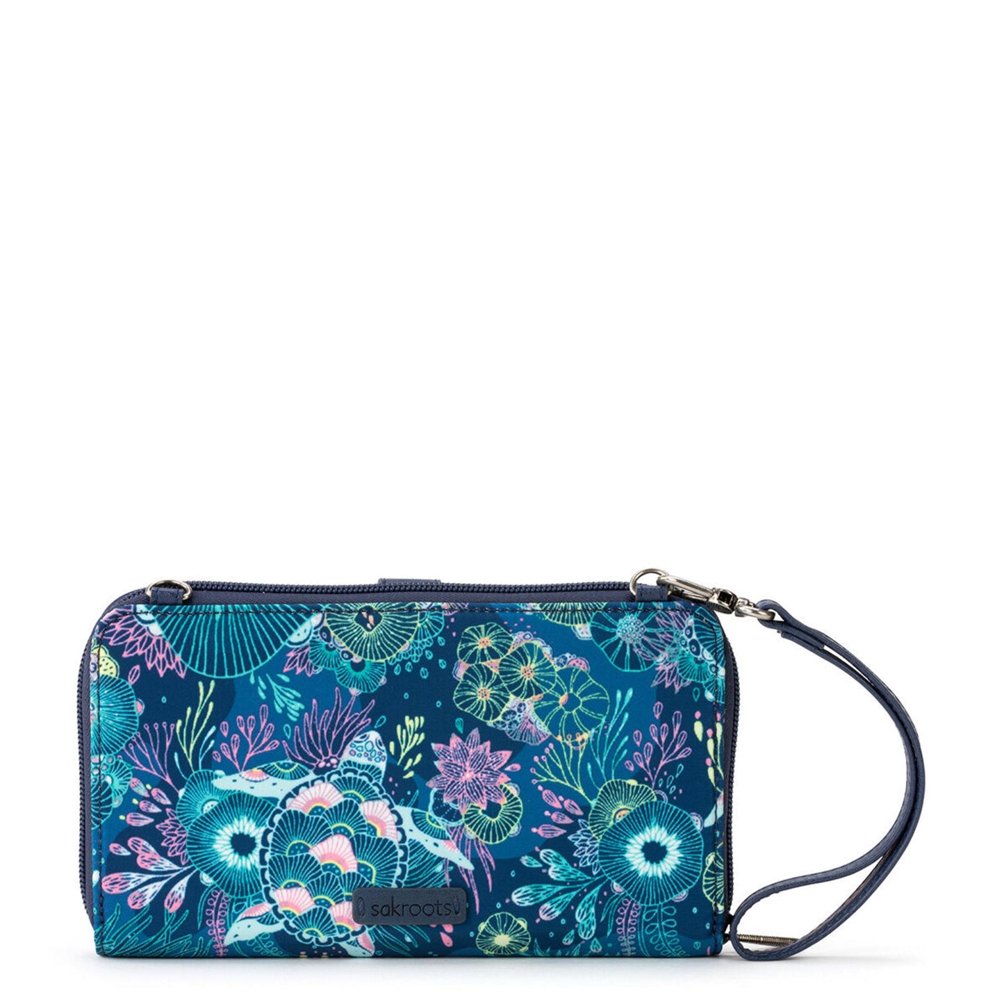 Sakroots Large Smartphone Crossbody EcoTwill - |Royal Blue Seascape|