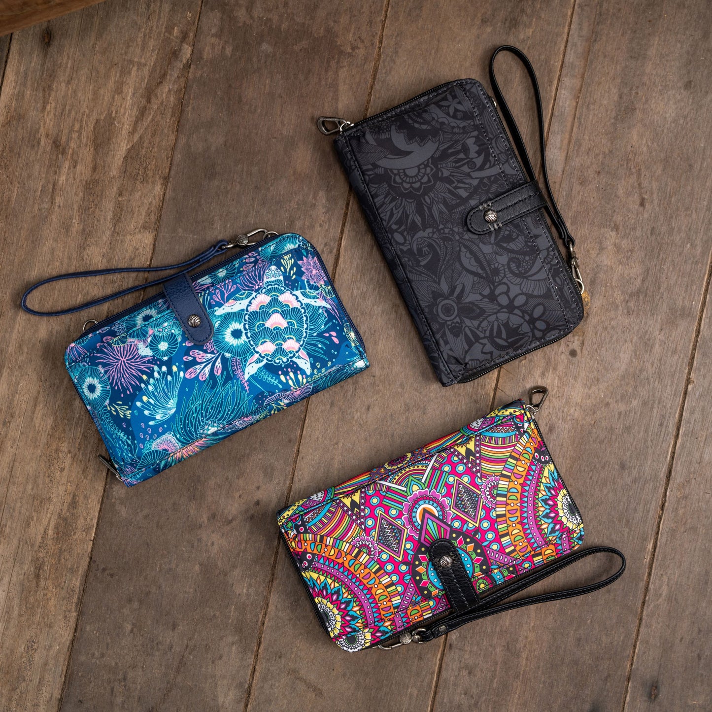 Sakroots Large Smartphone Crossbody EcoTwill - |Royal Blue Seascape|