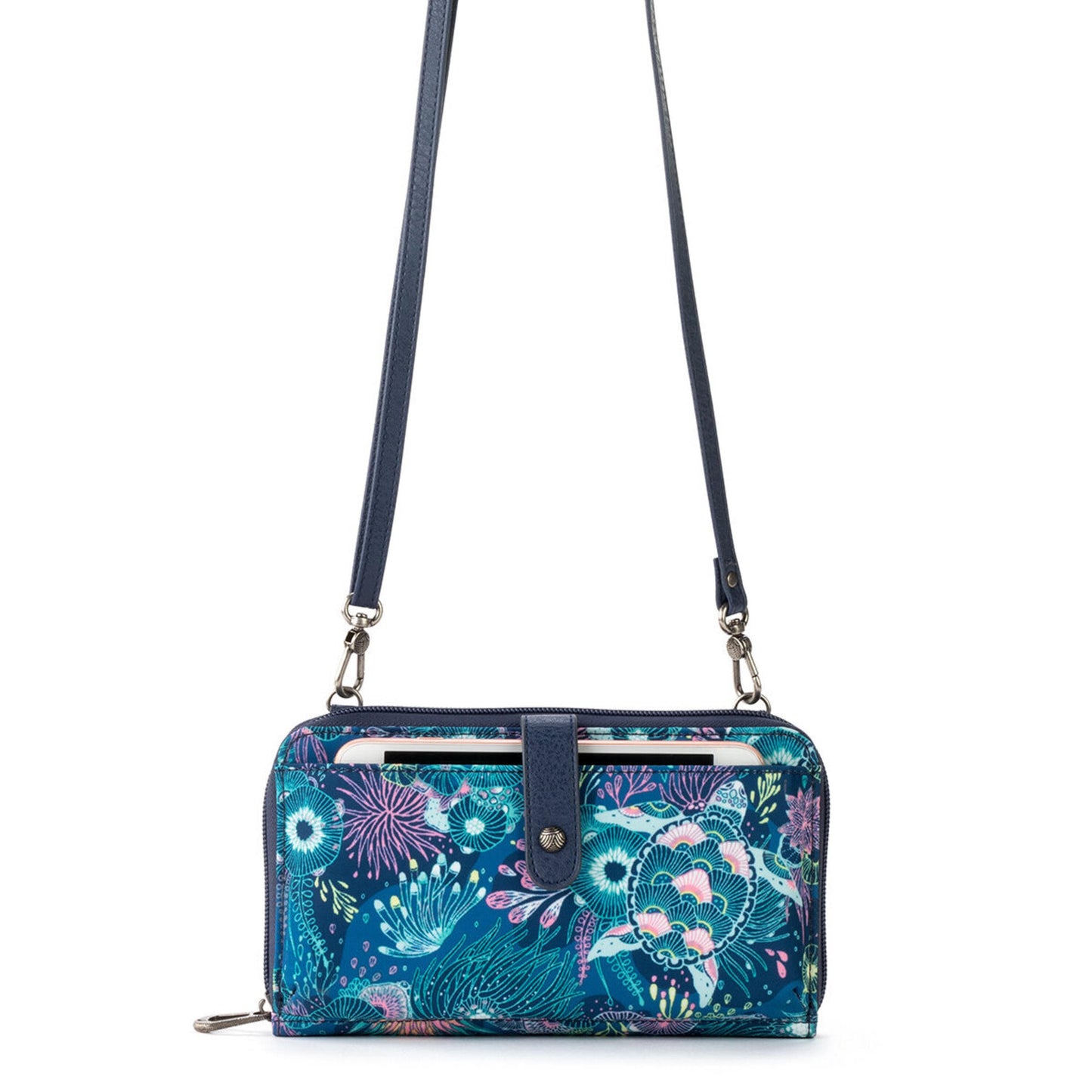 Sakroots Large Smartphone Crossbody EcoTwill - |Royal Blue Seascape|