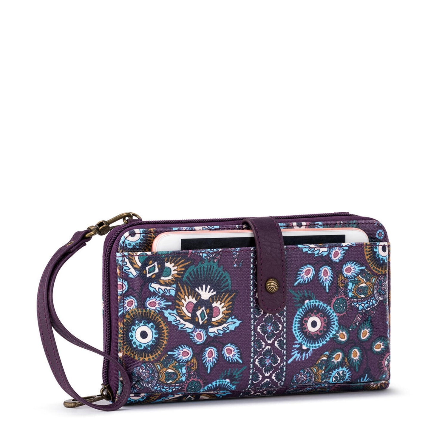 Sakroots Large Smartphone Crossbody Canvas - |Violet Tapestry World|