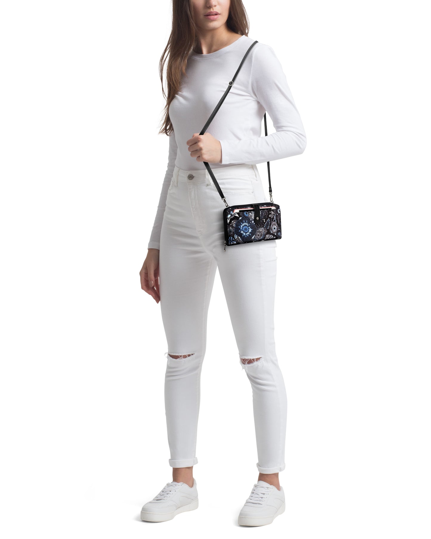 Sakroots Large Smartphone Crossbody EcoTwill - |Midnight Seascape|