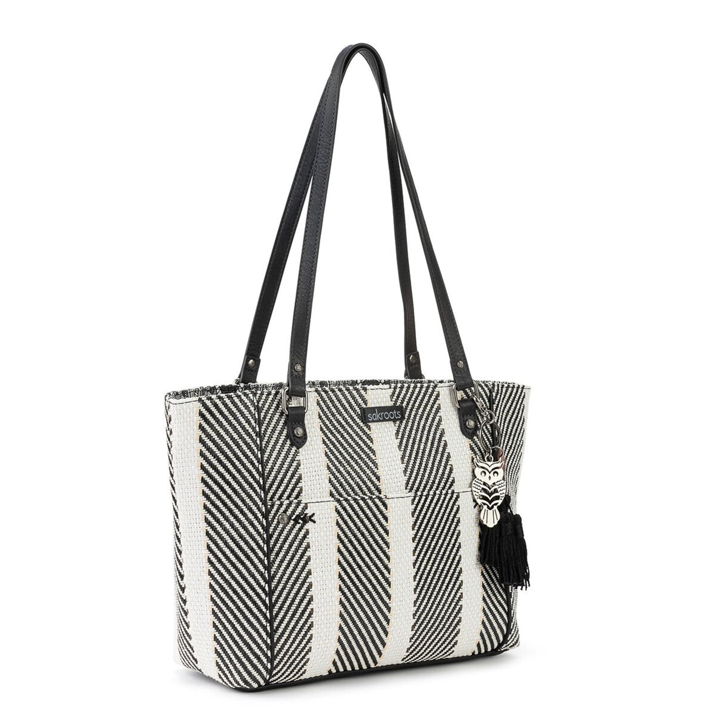 Sakroots Metro Tote Canvas - |Black and White Soulful Desert Woven|