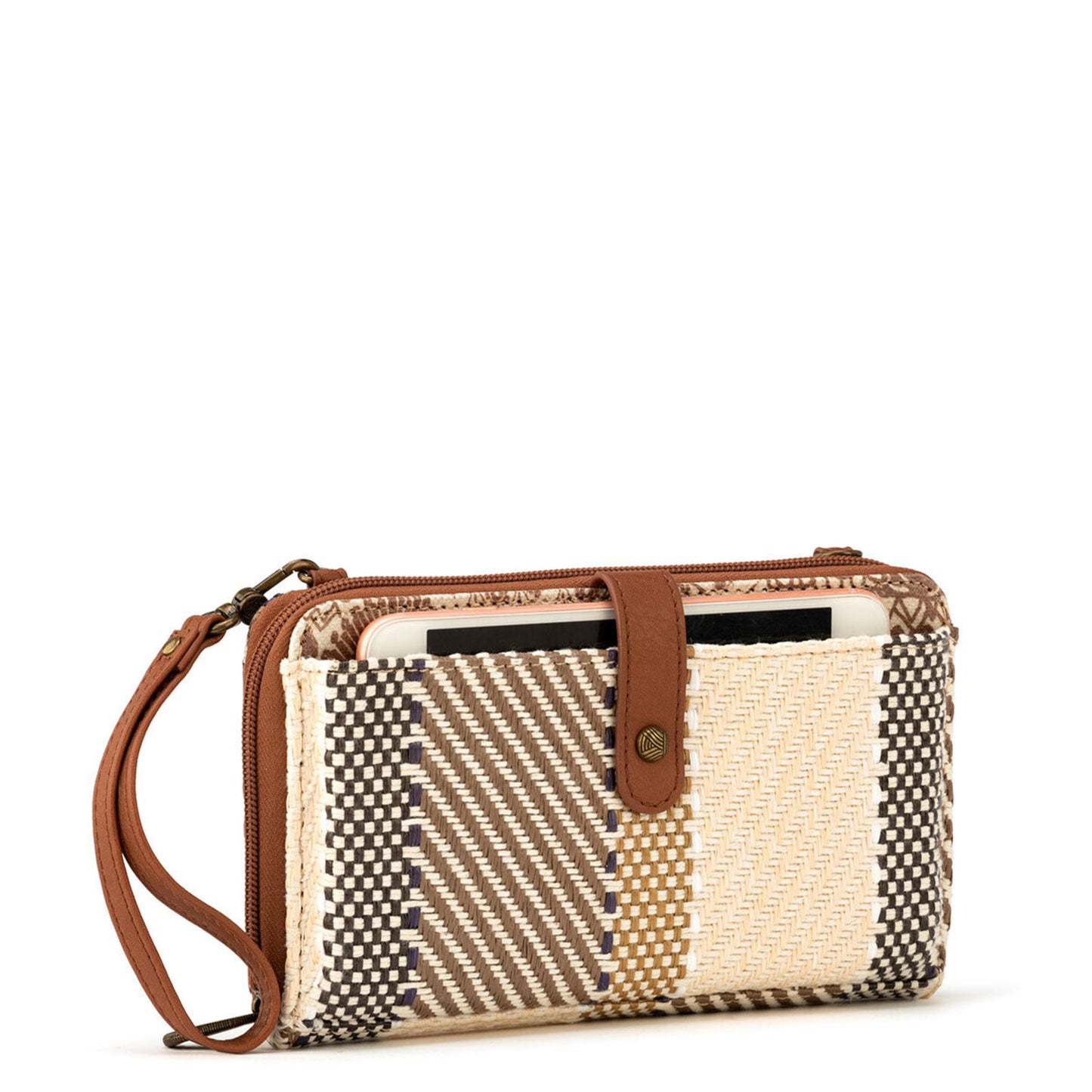 Sakroots Large Smartphone Crossbody Canvas - |Tobacco Batik World Woven|