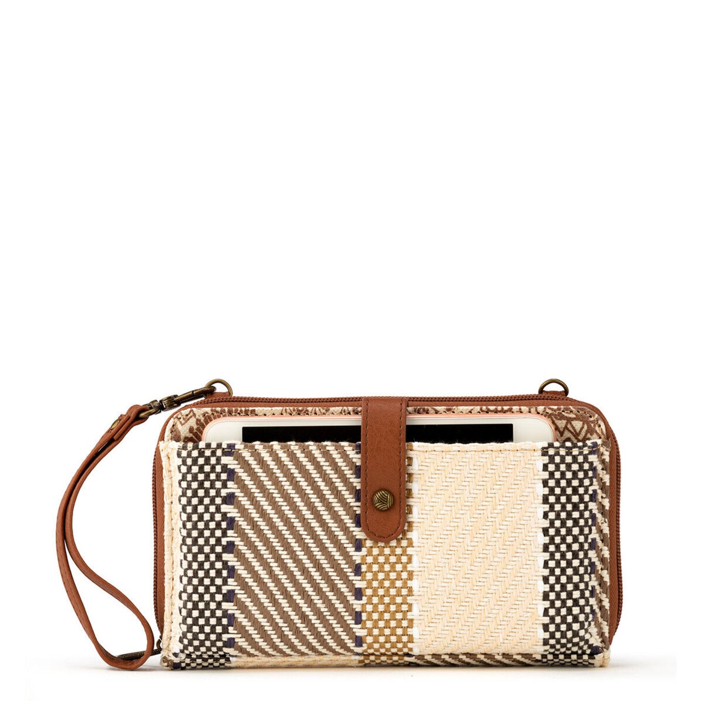 Sakroots Large Smartphone Crossbody Canvas - |Tobacco Batik World Woven|