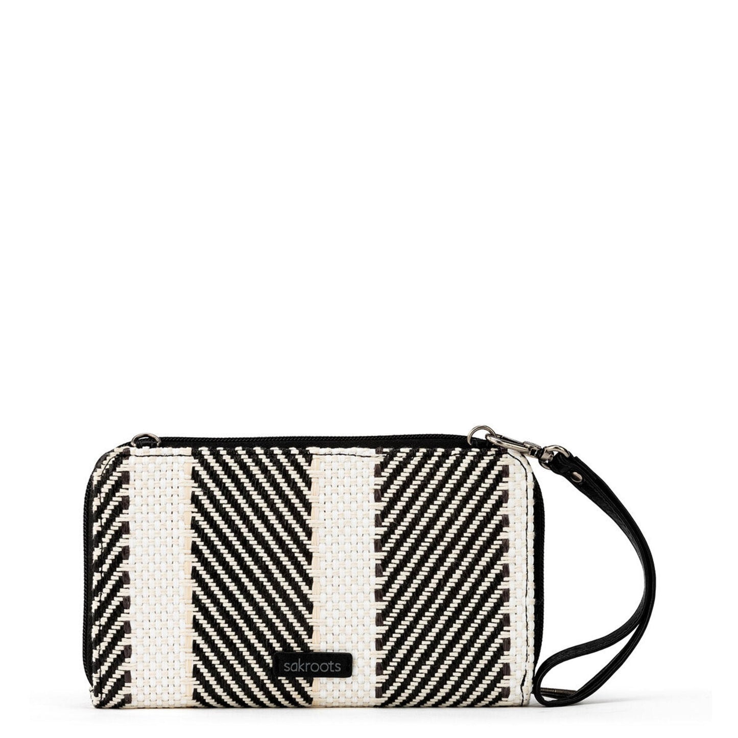 Sakroots Large Smartphone Crossbody Canvas - |Black And White Soulful Desert Woven|