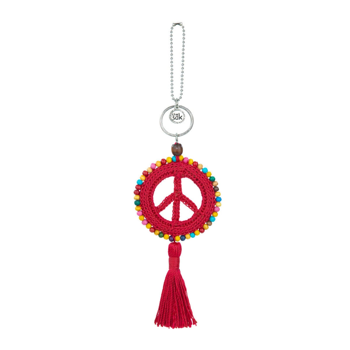 The Sak Yarnicharmz Peace Dangle Crochet - |Rocket Red|