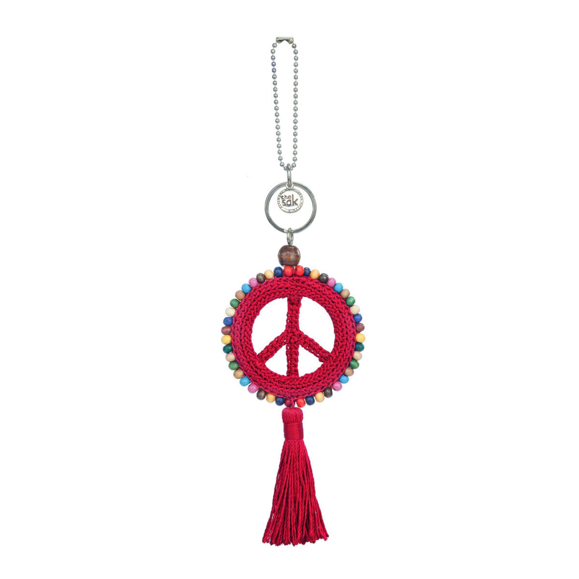 The Sak Yarnicharmz Peace Dangle Crochet - |Rocket Red|