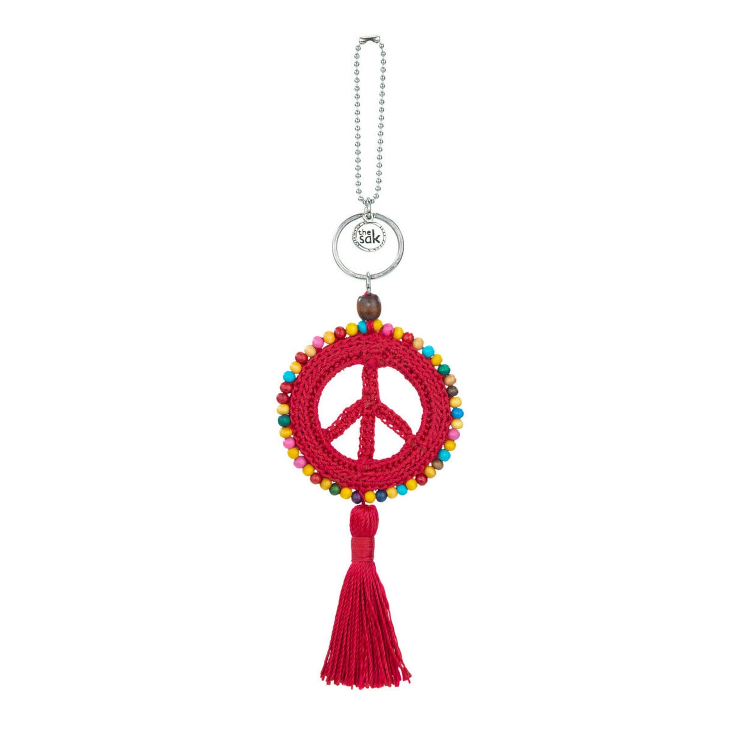 The Sak Yarnicharmz Peace Dangle Crochet - |Rocket Red|