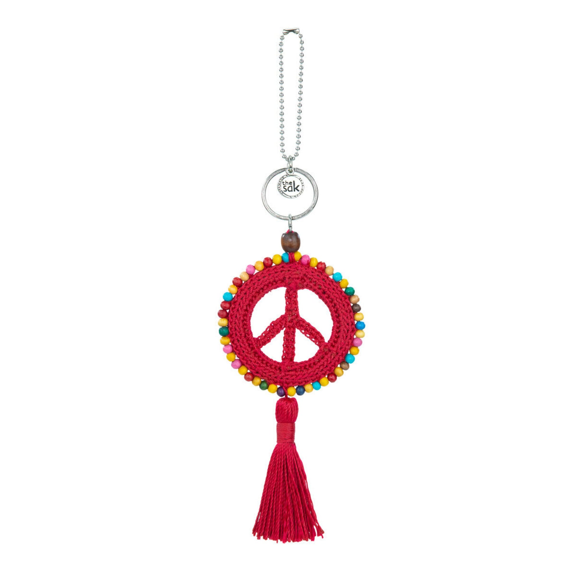 The Sak Yarnicharmz Peace Dangle Crochet - |Rocket Red|
