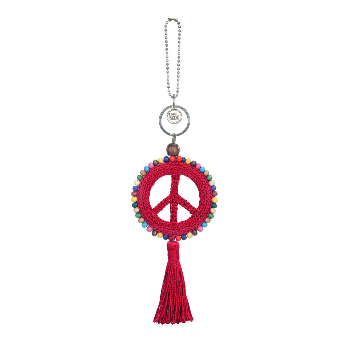 The Sak Yarnicharmz Peace Dangle Crochet - |Rocket Red|