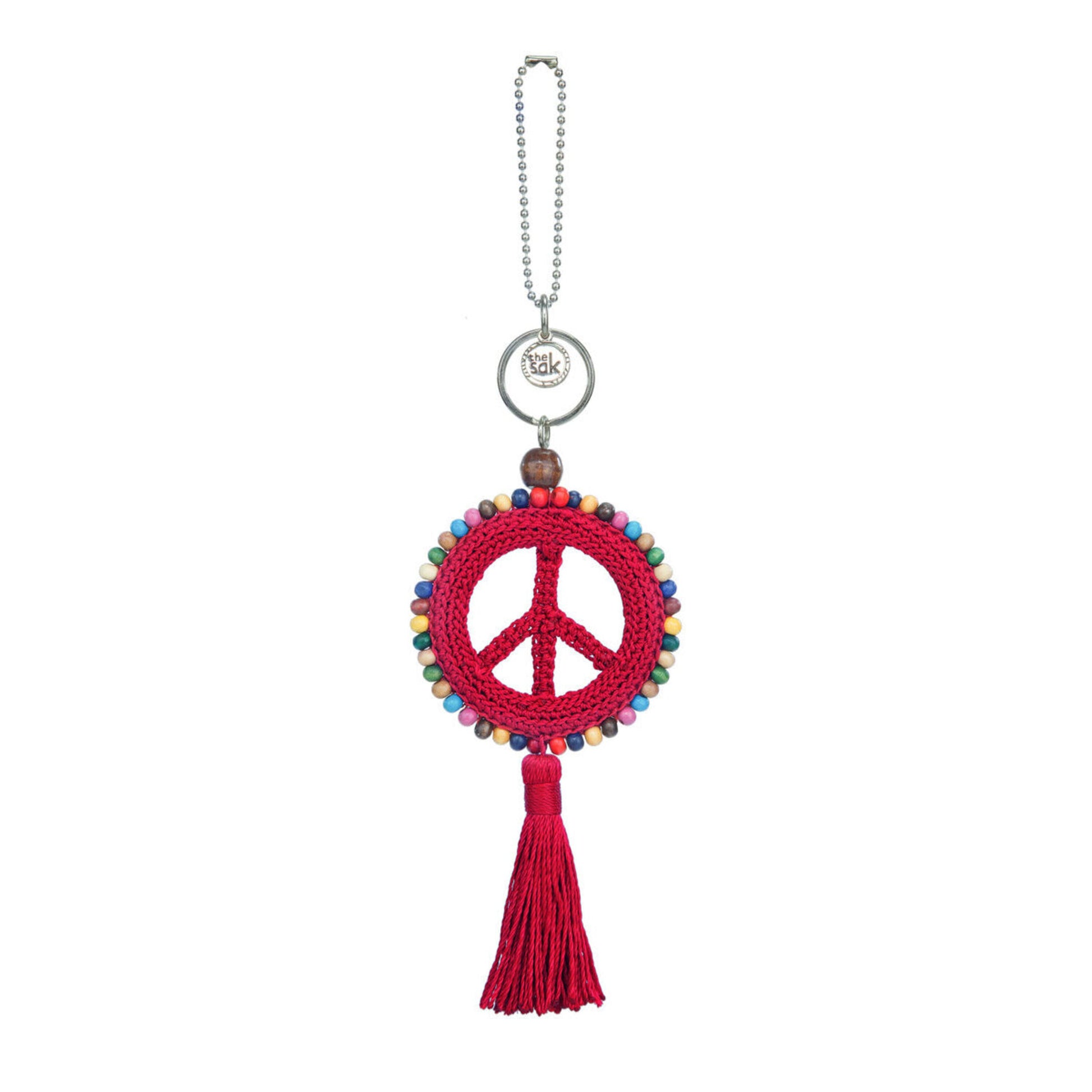 The Sak Yarnicharmz Peace Dangle Crochet - |Rocket Red|