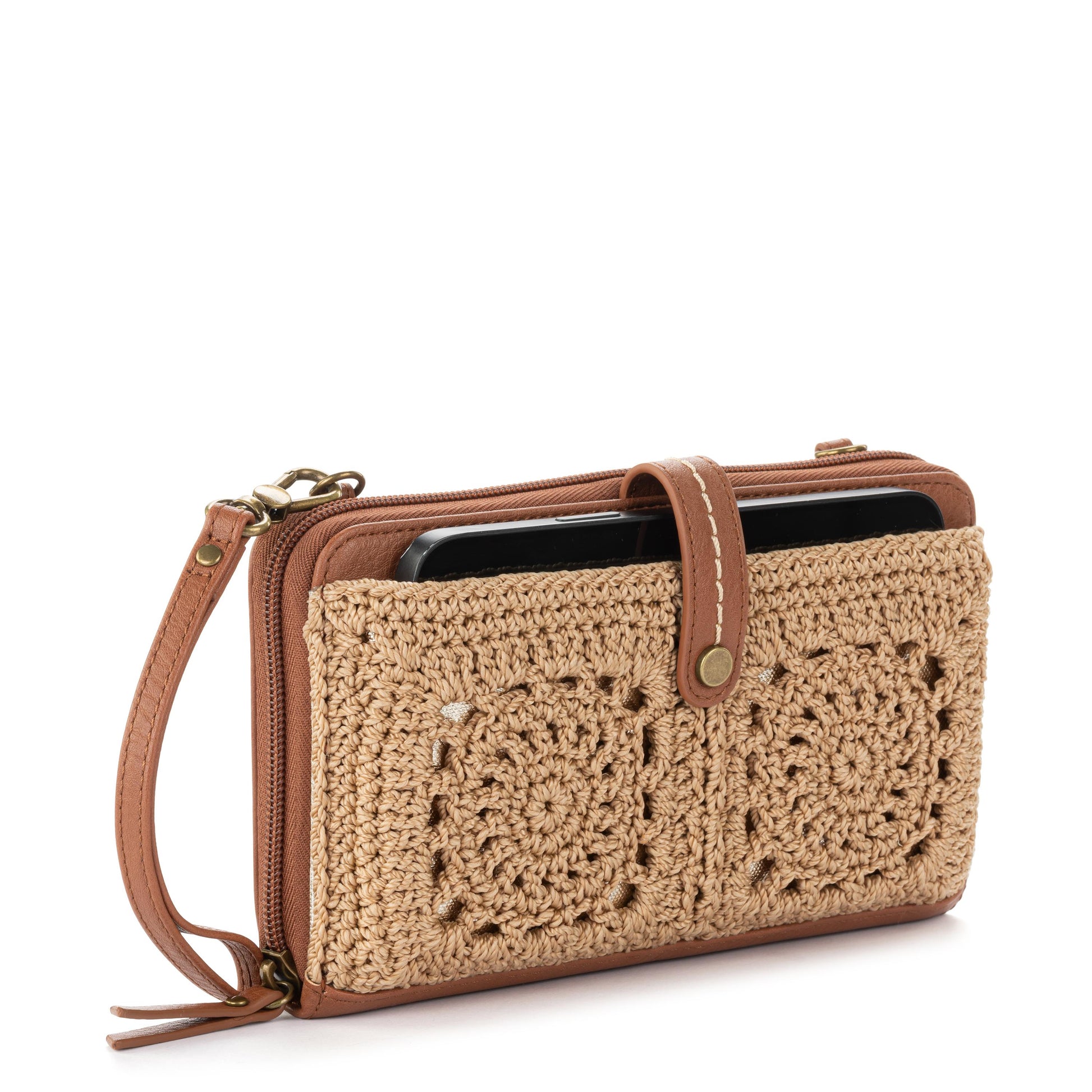 The Sak Iris Large Smartphone Crossbody Crochet - |Bamboo Medallion|