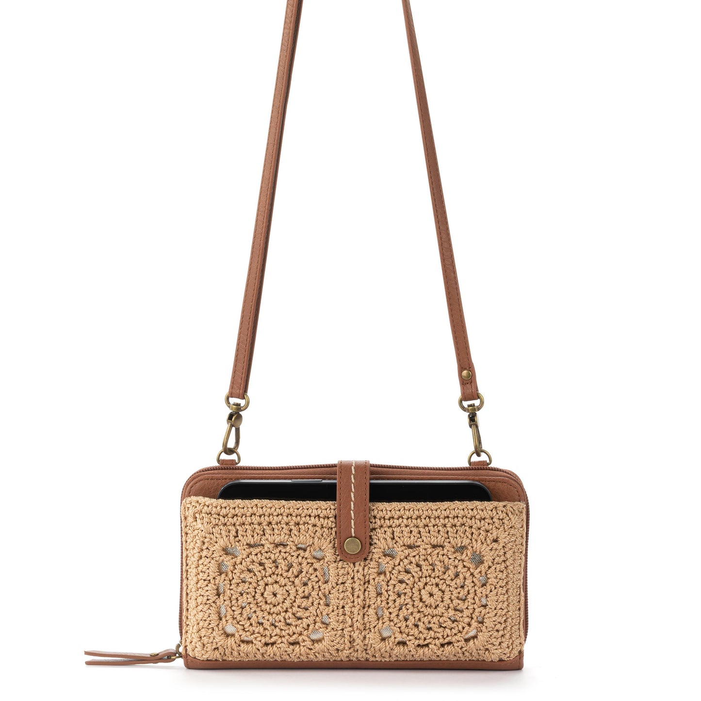 The Sak Iris Large Smartphone Crossbody Crochet - |Bamboo Medallion|