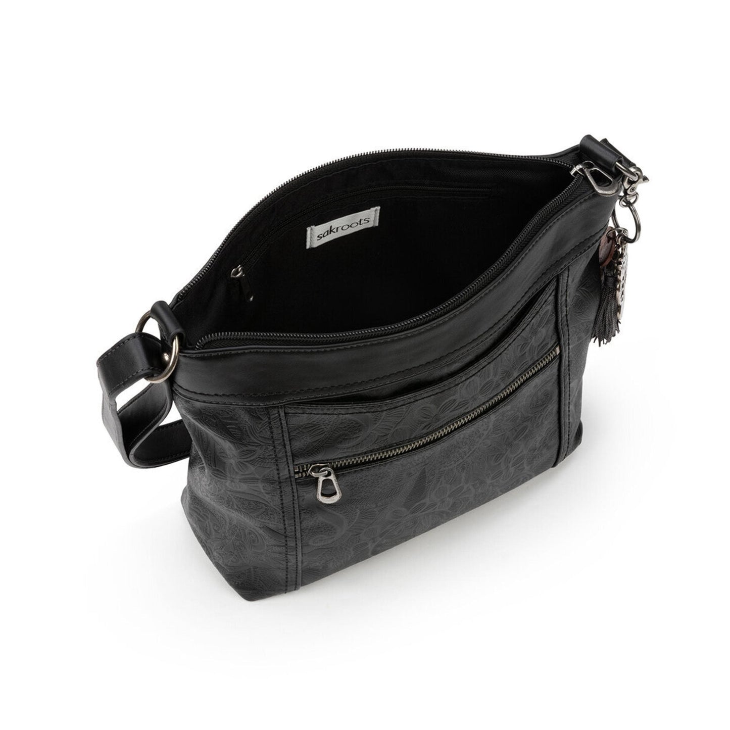 Sakroots Arcadia Recycled Crossbody Vegan Leather - |Black|