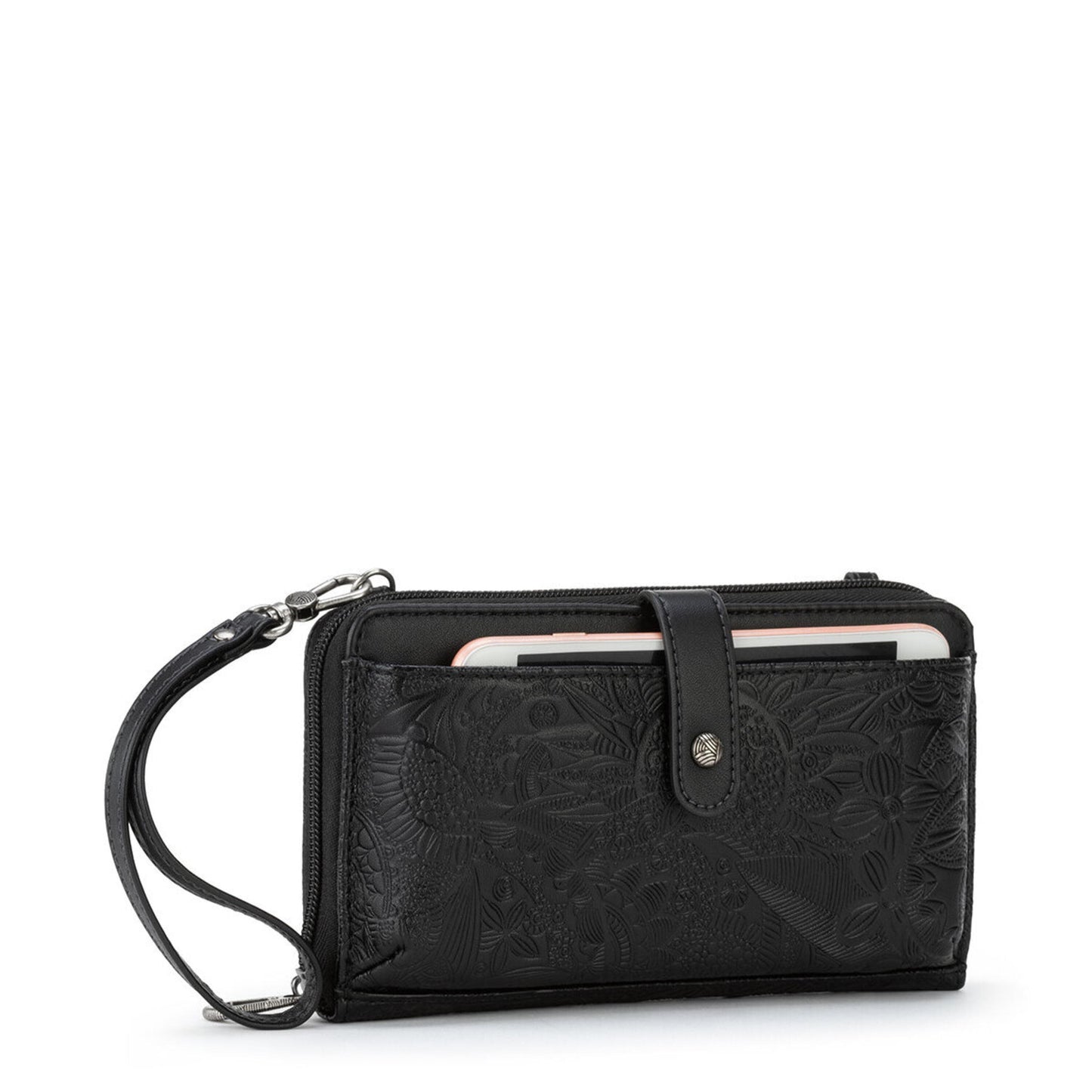 Sakroots Arcadia Recycled Large Smartphone Crossbody Vegan Leather - Black