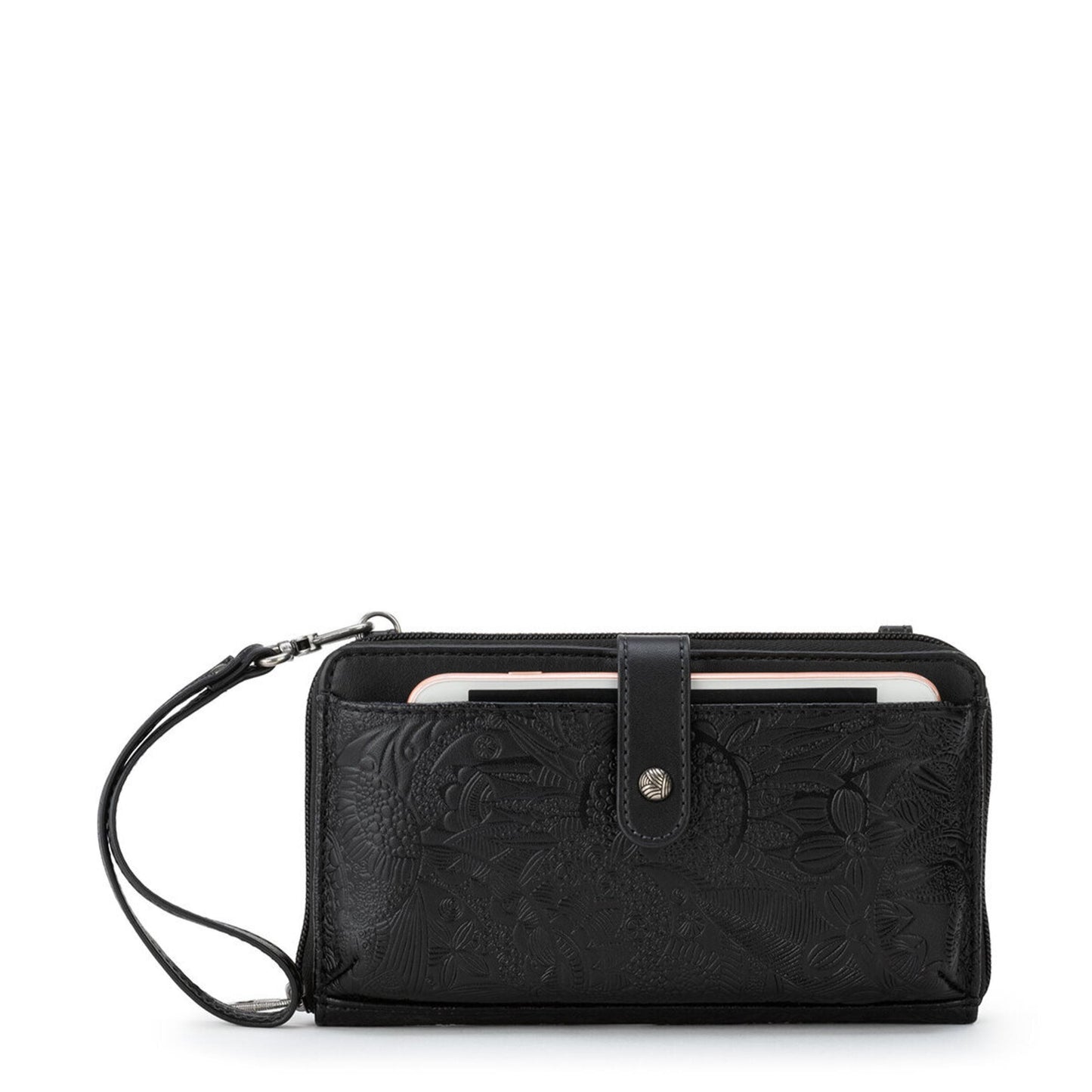 Sakroots Arcadia Recycled Large Smartphone Crossbody Vegan Leather - Black