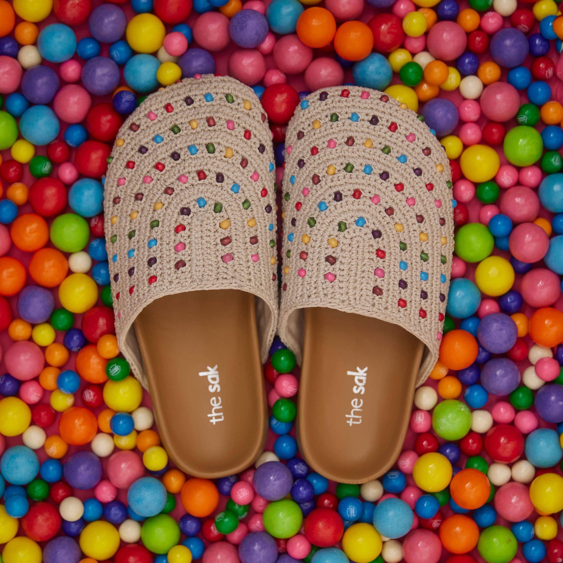 The Sak Bolinas Clog Crochet - |Ecru Multi Beads|