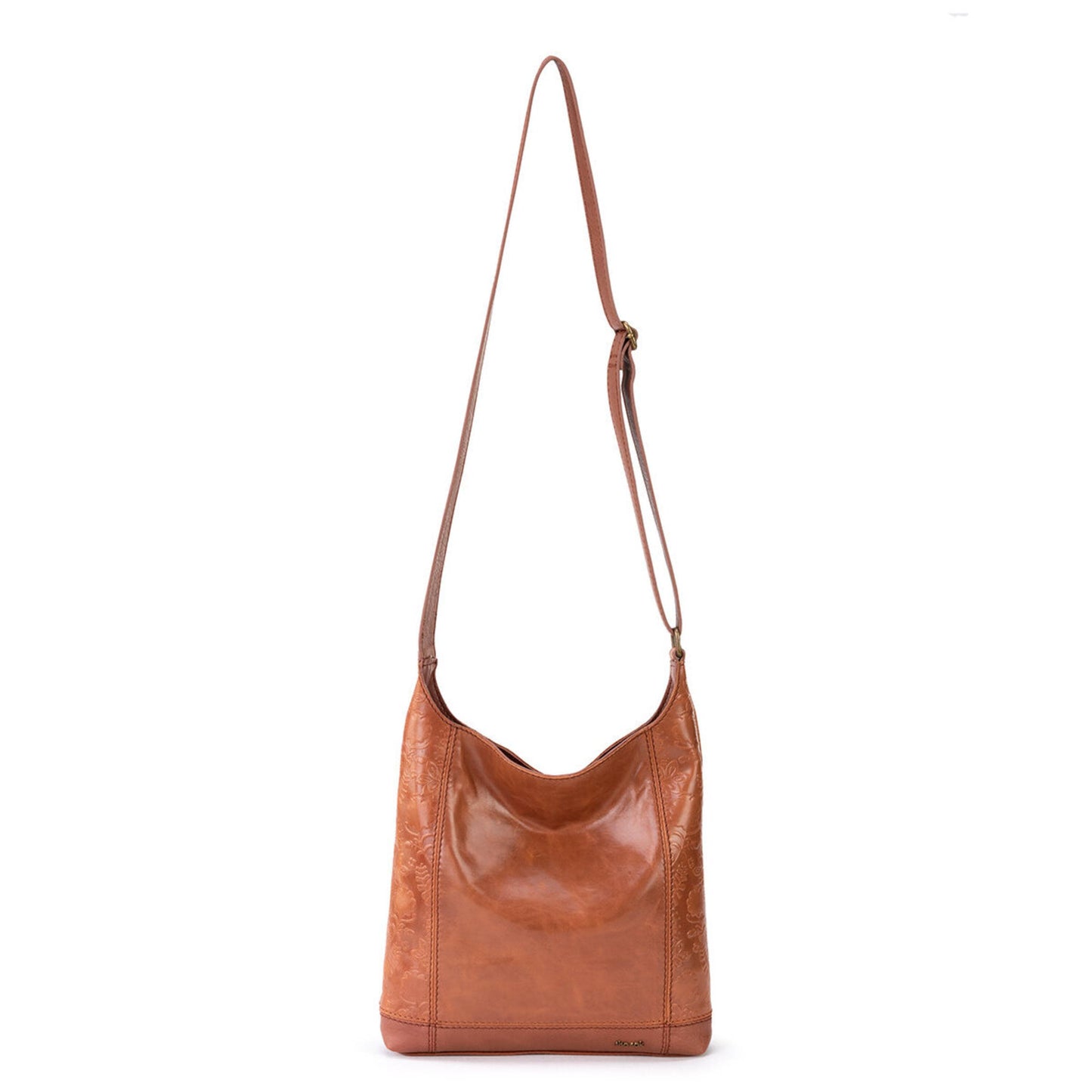 The Sak De Young Crossbody Leather - |Tobacco Floral Embossed|