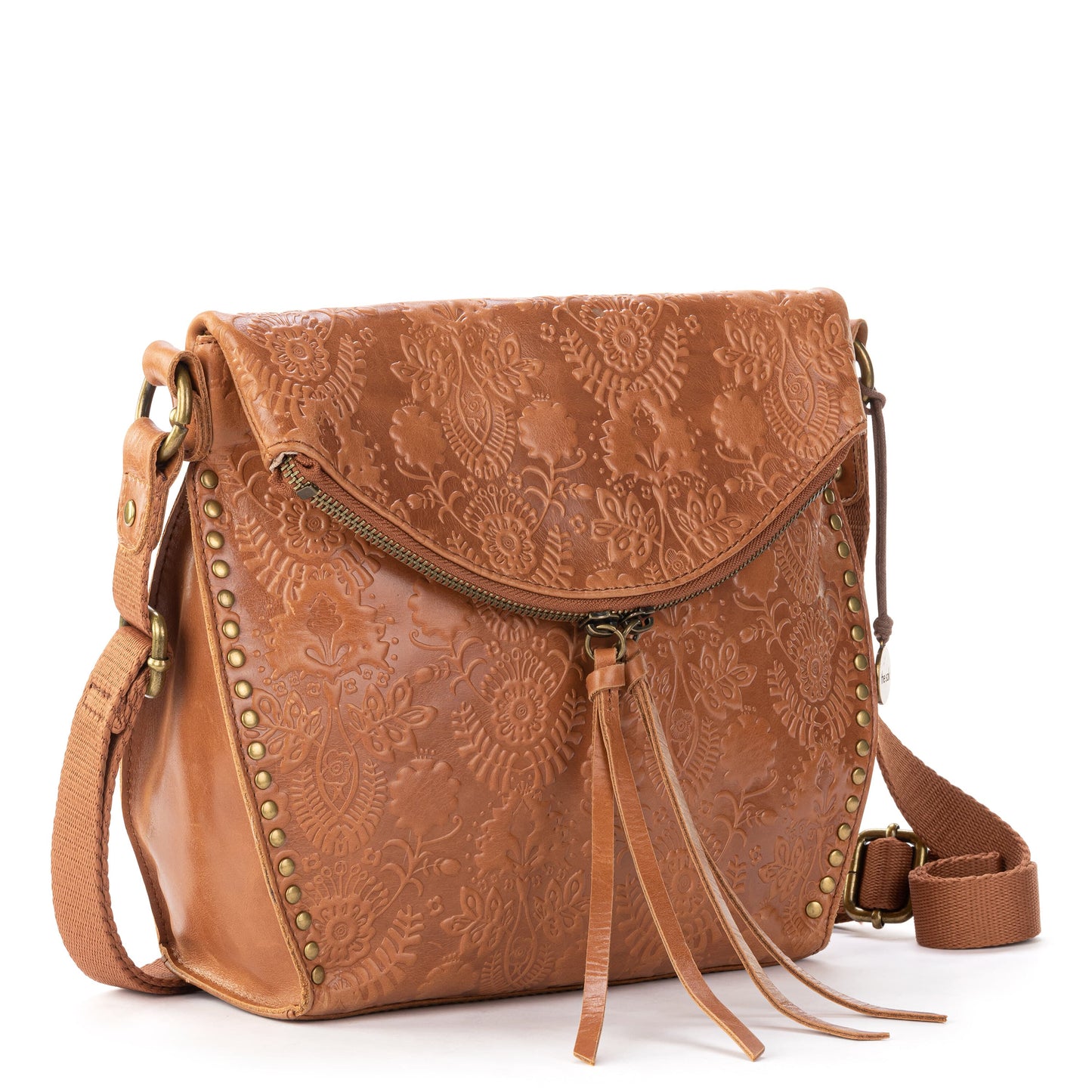 The Sak Silverlake Crossbody Leather - |Tobacco Floral Embossed|