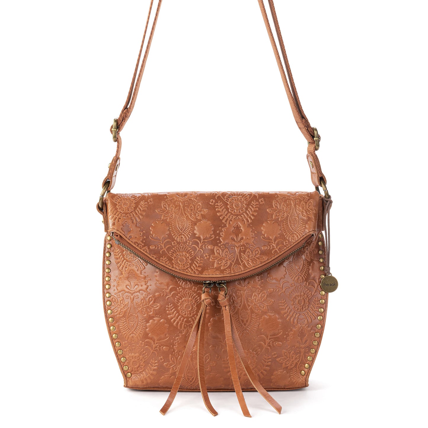 The Sak Silverlake Crossbody Leather - |Tobacco Floral Embossed|