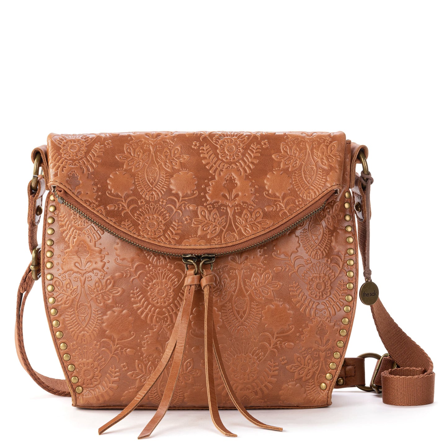 The Sak Silverlake Crossbody Leather - |Tobacco Floral Embossed|