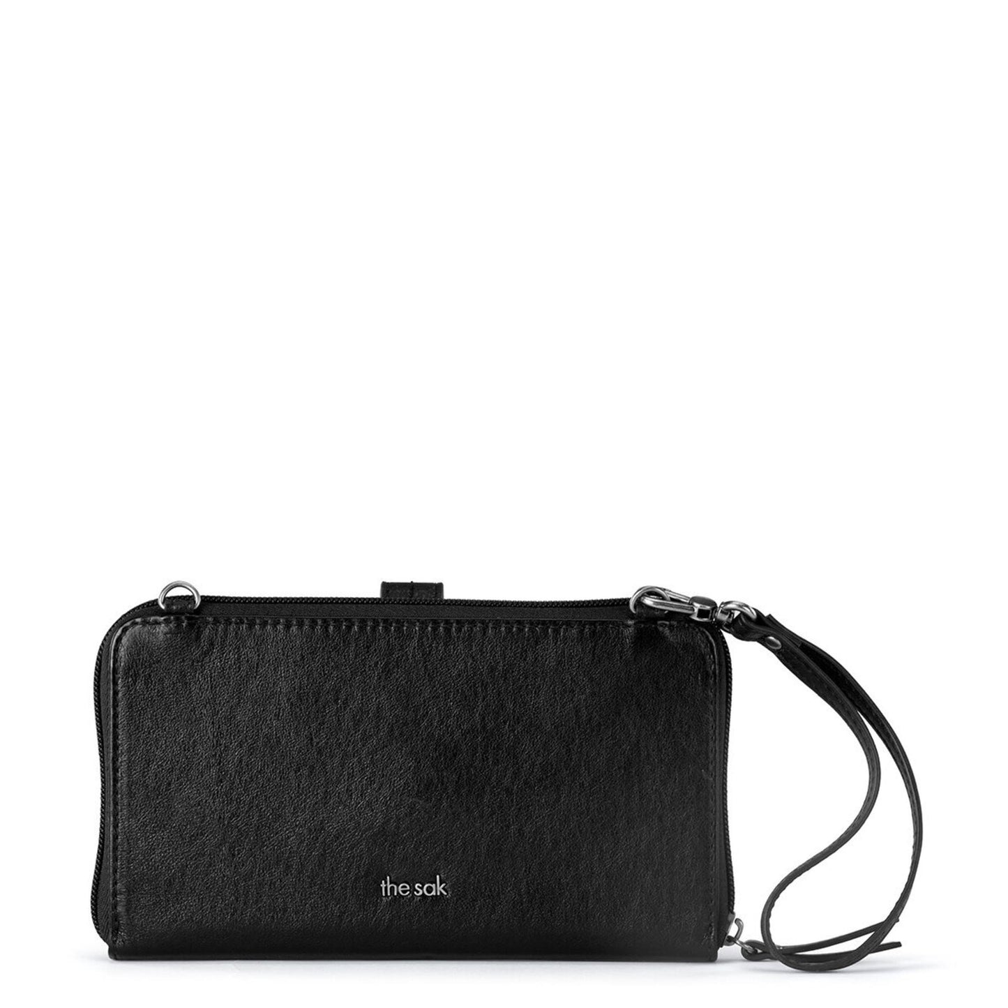 The Sak Iris Large Smartphone Crossbody Leather - |Black Leaf Embossed|