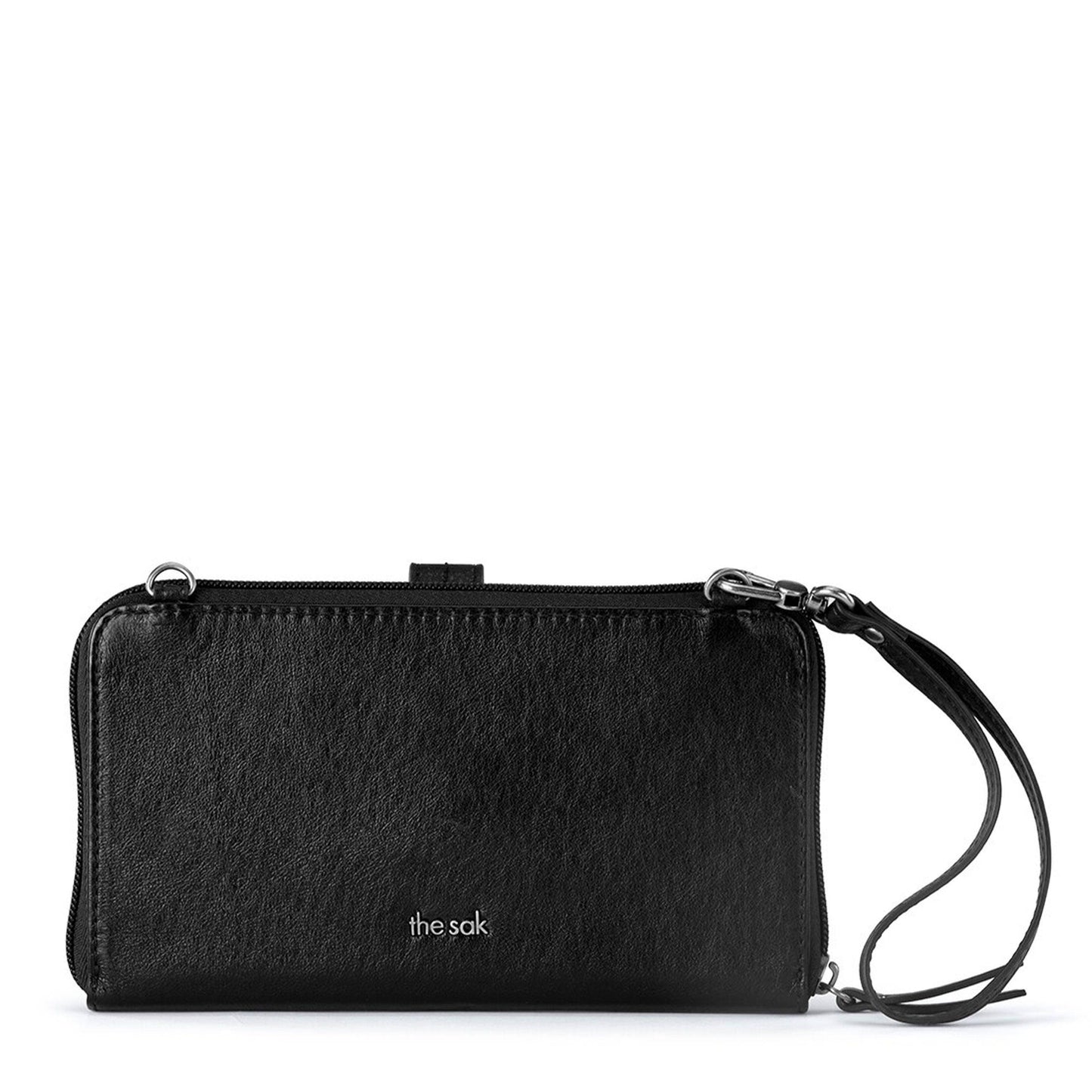 The Sak Iris Large Smartphone Crossbody Leather - |Black Leaf Embossed|