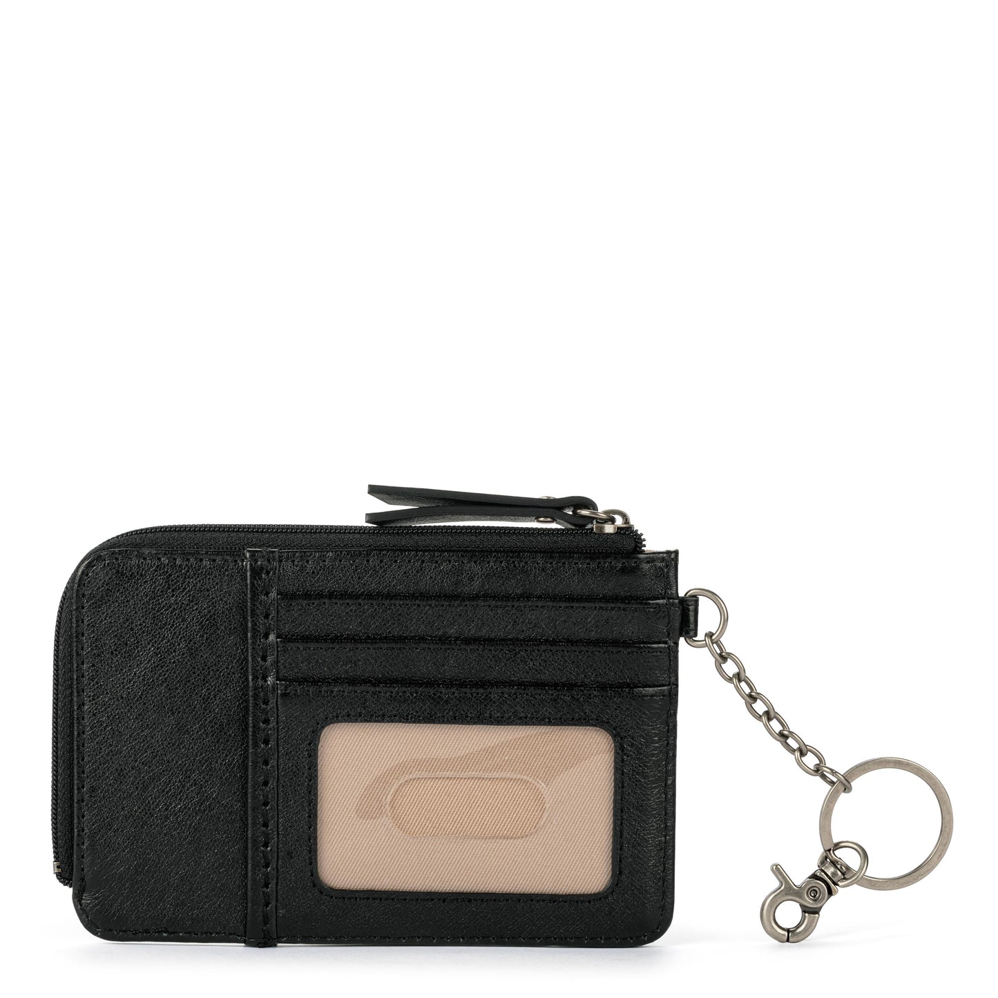 The Sak Iris Card Wallet Leather - |Black Leaf Emboss|